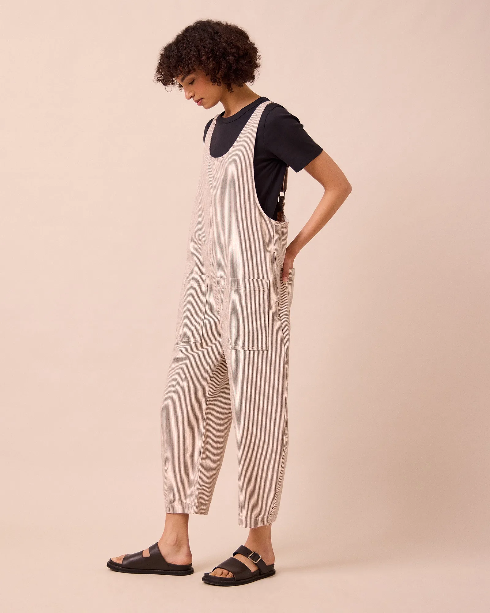 Ophelia Shell Hickory Stripe Denim Jumpsuit sold by Beyond Nine product image thumbnail 3