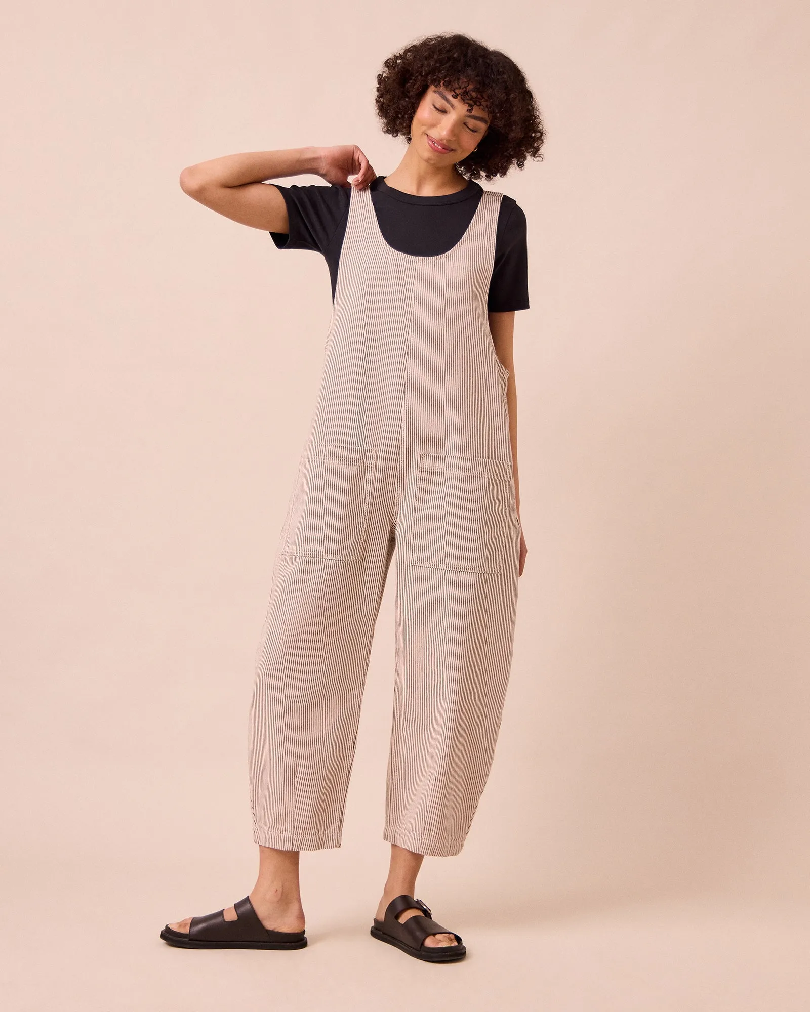 Ophelia Shell Hickory Stripe Denim Jumpsuit sold by Beyond Nine product image thumbnail 2