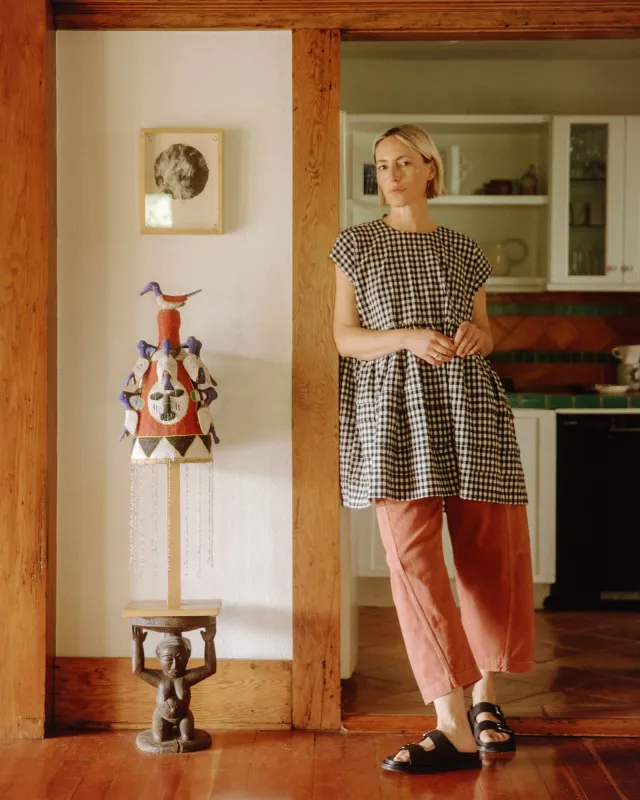 Ella Black & Ecru Gingham Cotton Seersucker Dress made by Beyond Nine