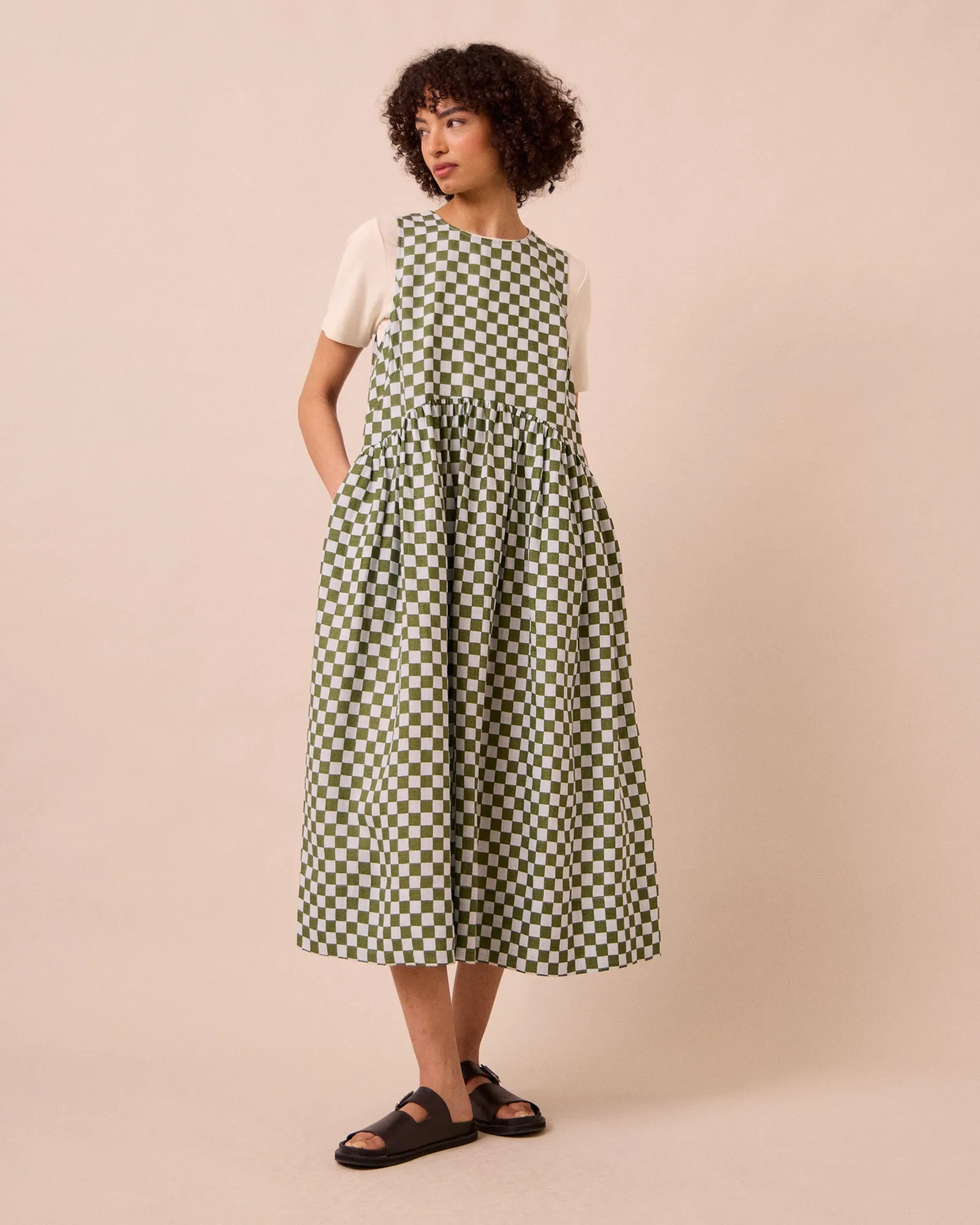 Dakota Sky Checkerboard Linen Dress sold by Beyond Nine product image thumbnail 2