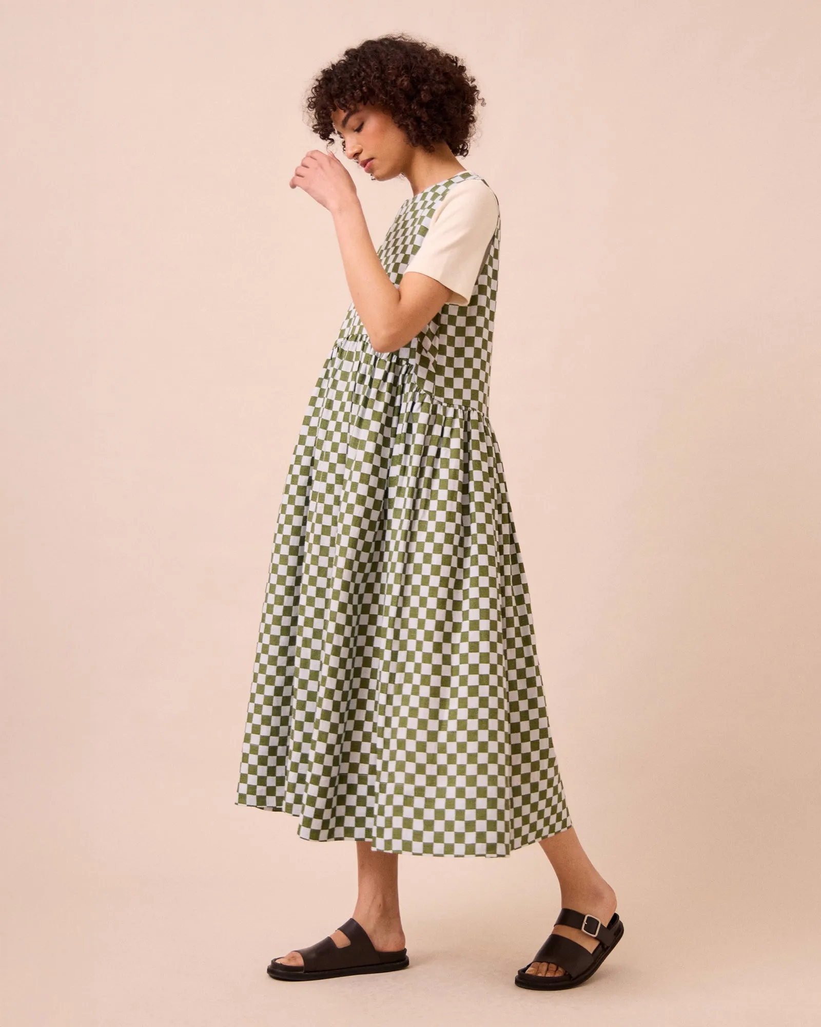 Dakota Sky Checkerboard Linen Dress sold by Beyond Nine product image thumbnail 3