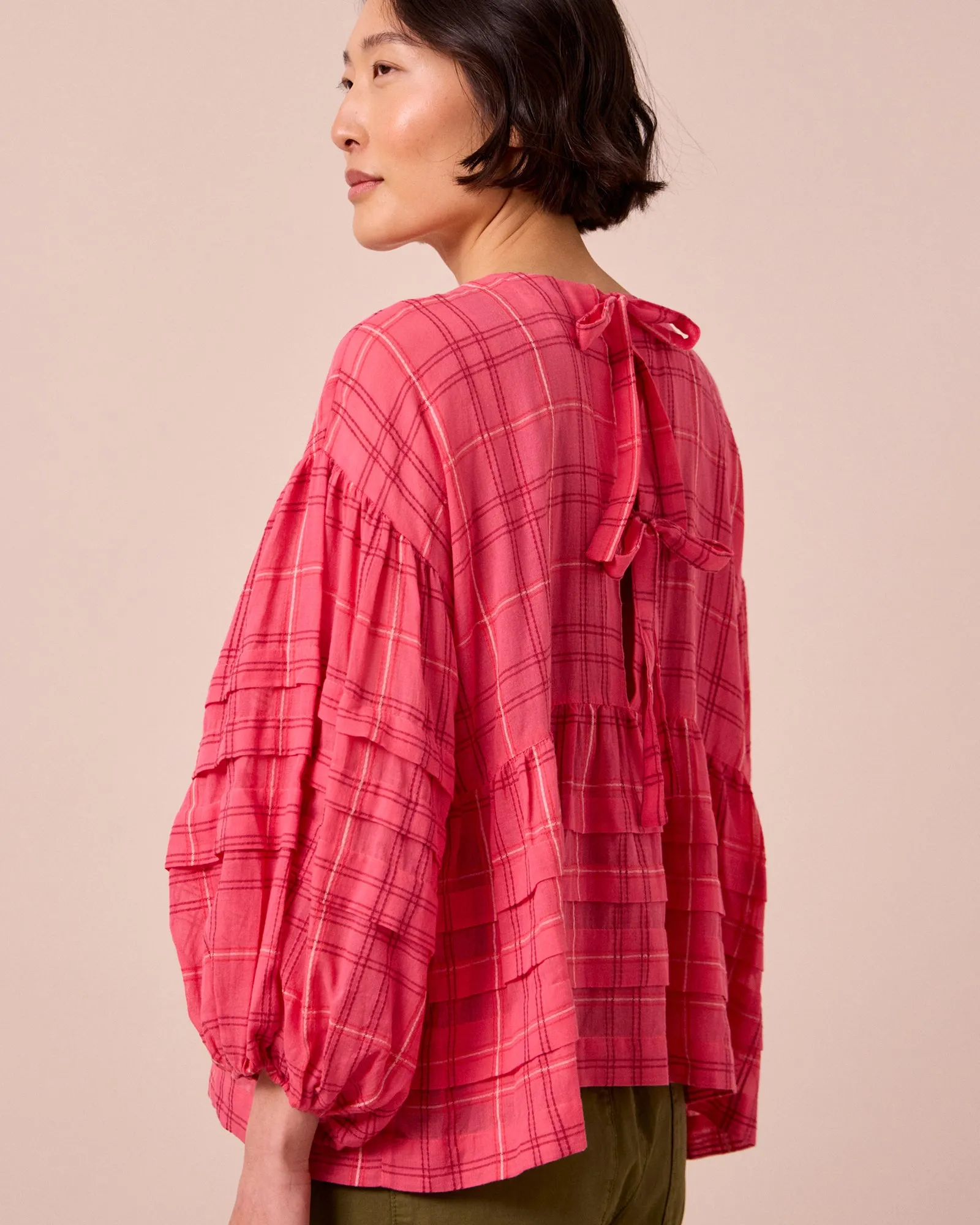 Simone Hot Pink Cotton Gauze Top sold by Beyond Nine product image thumbnail 3