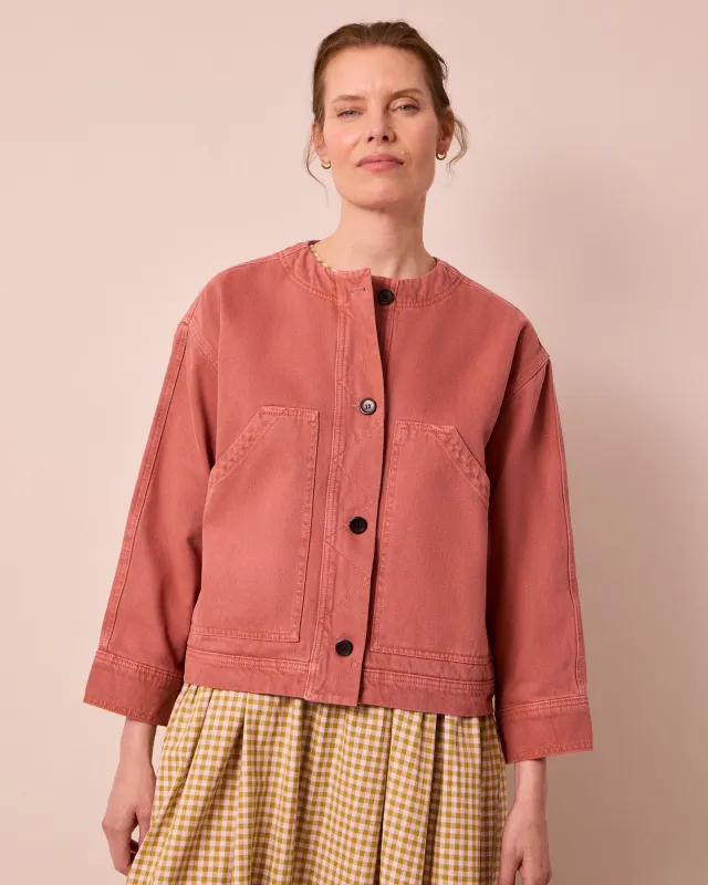 Rosa Clay Pink Denim Jacket made by Beyond Nine