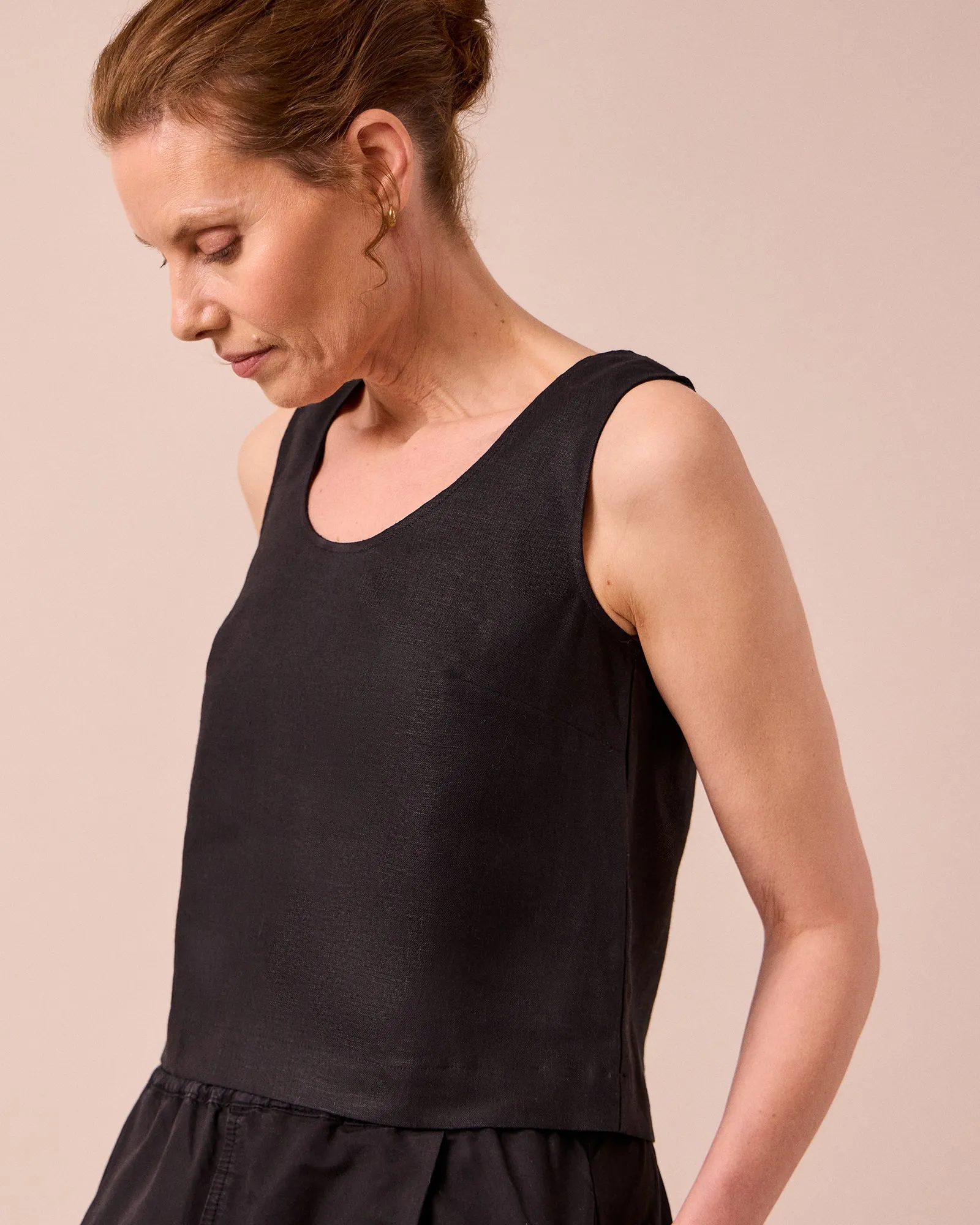 Kim Black Linen Top sold by Beyond Nine product image thumbnail 3