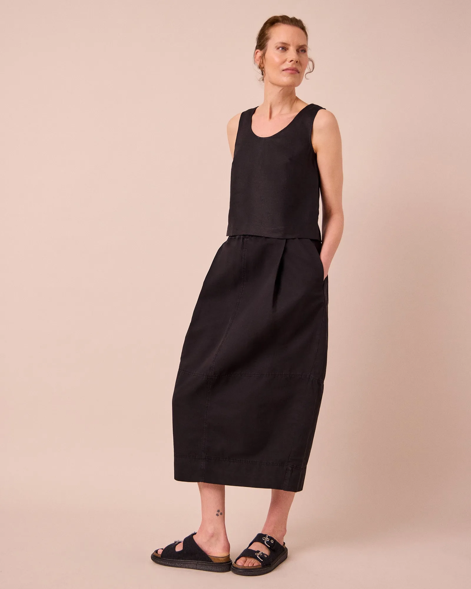 Kim Black Linen Top sold by Beyond Nine product image thumbnail 2
