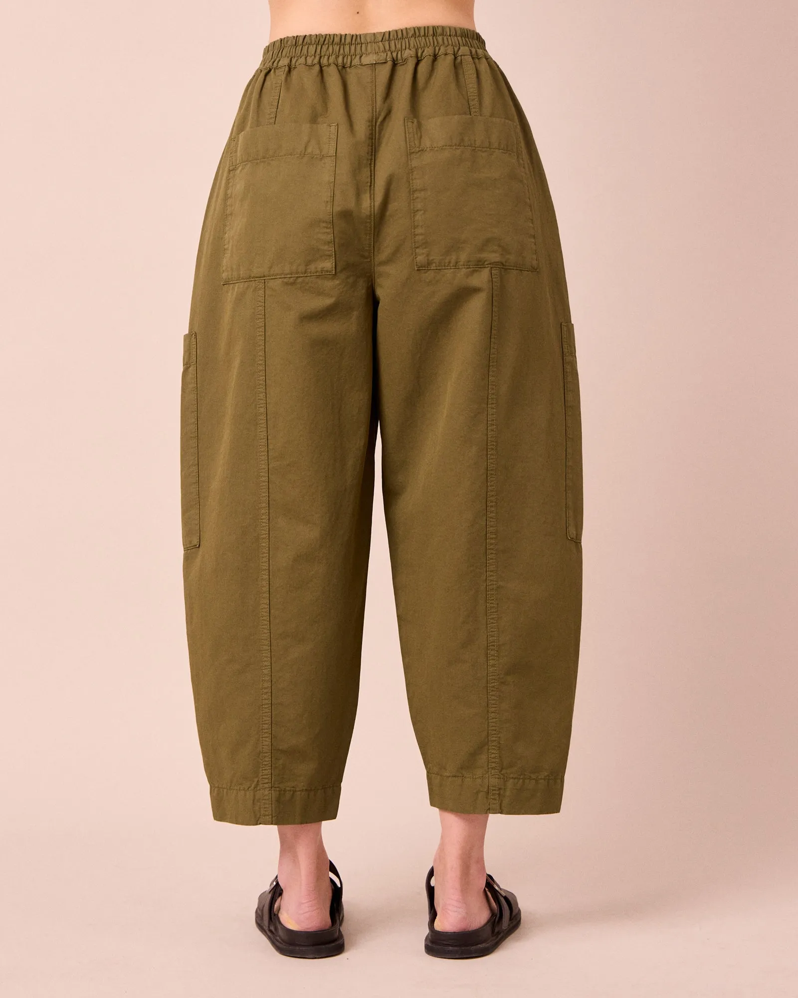 Hilda Khaki Cotton Linen Slub Trousers sold by Beyond Nine product image thumbnail 4