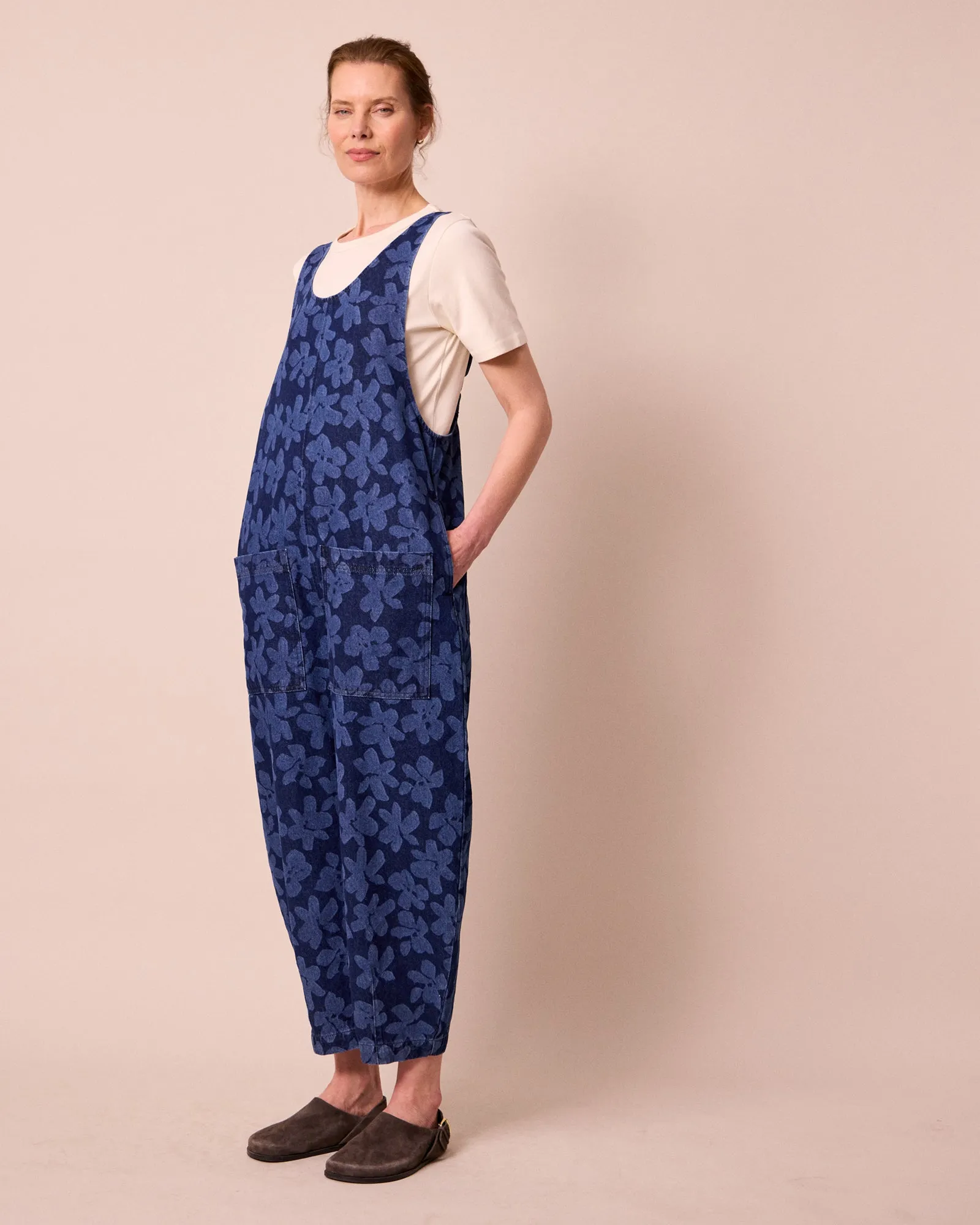 Ophelia Pressed Flower Print Denim Jumpsuit sold by Beyond Nine product image thumbnail 4