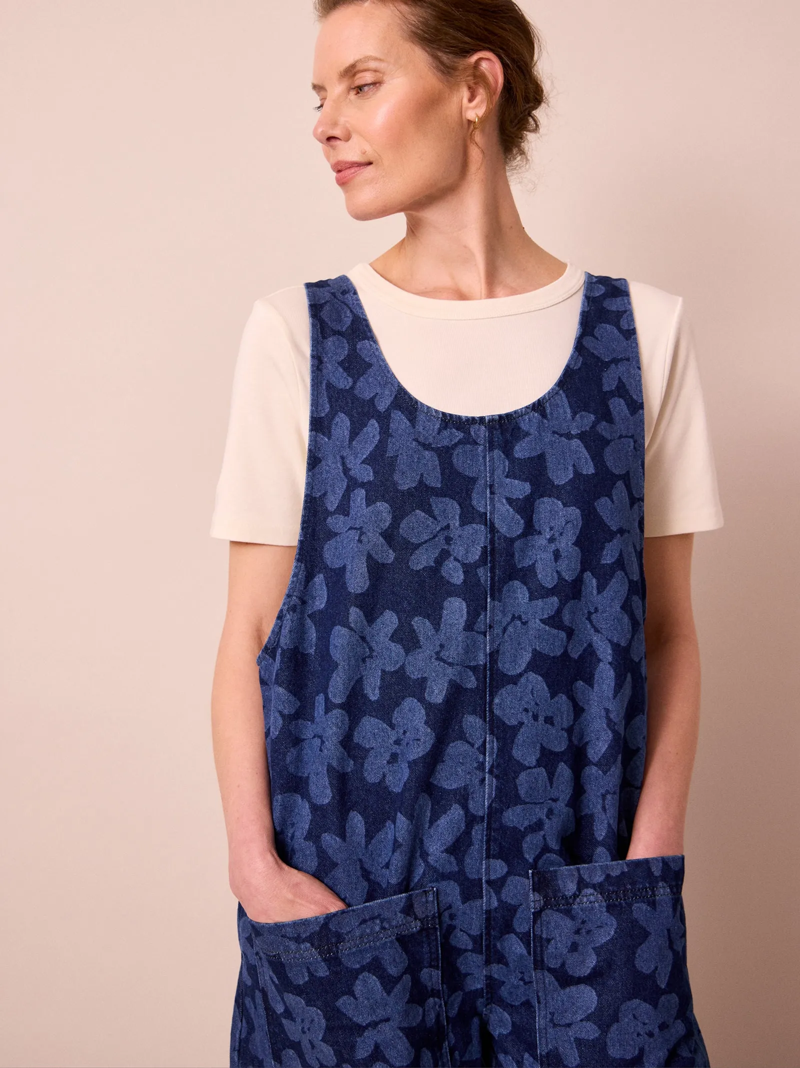 Ophelia Pressed Flower Print Denim Jumpsuit sold by Beyond Nine product image thumbnail 3