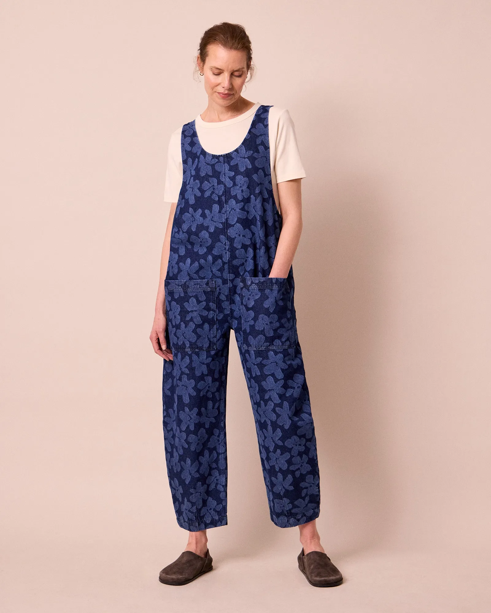 Ophelia Pressed Flower Print Denim Jumpsuit sold by Beyond Nine product image thumbnail 2