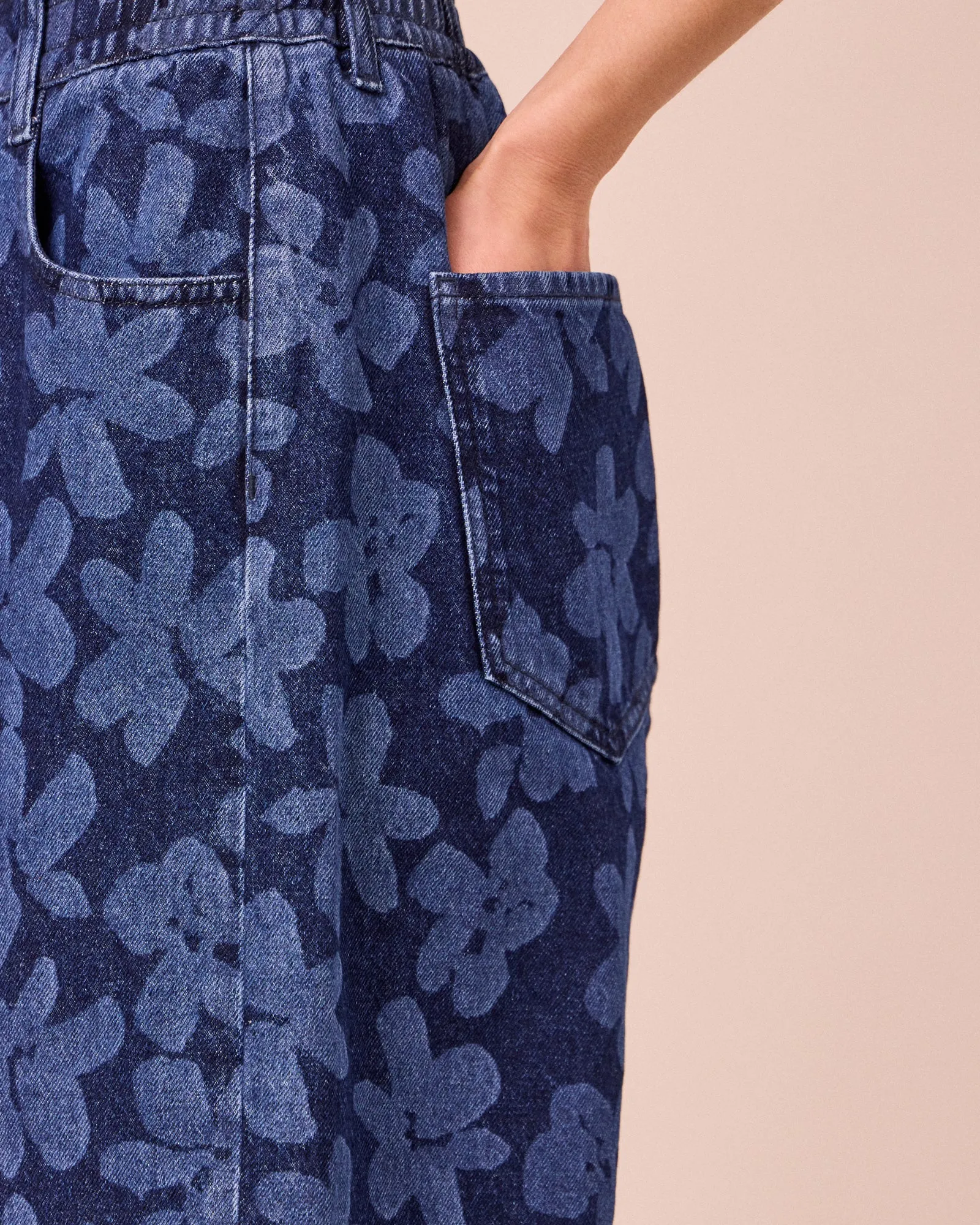Remi Pressed Flower Print Denim Jeans sold by Beyond Nine product image thumbnail 5