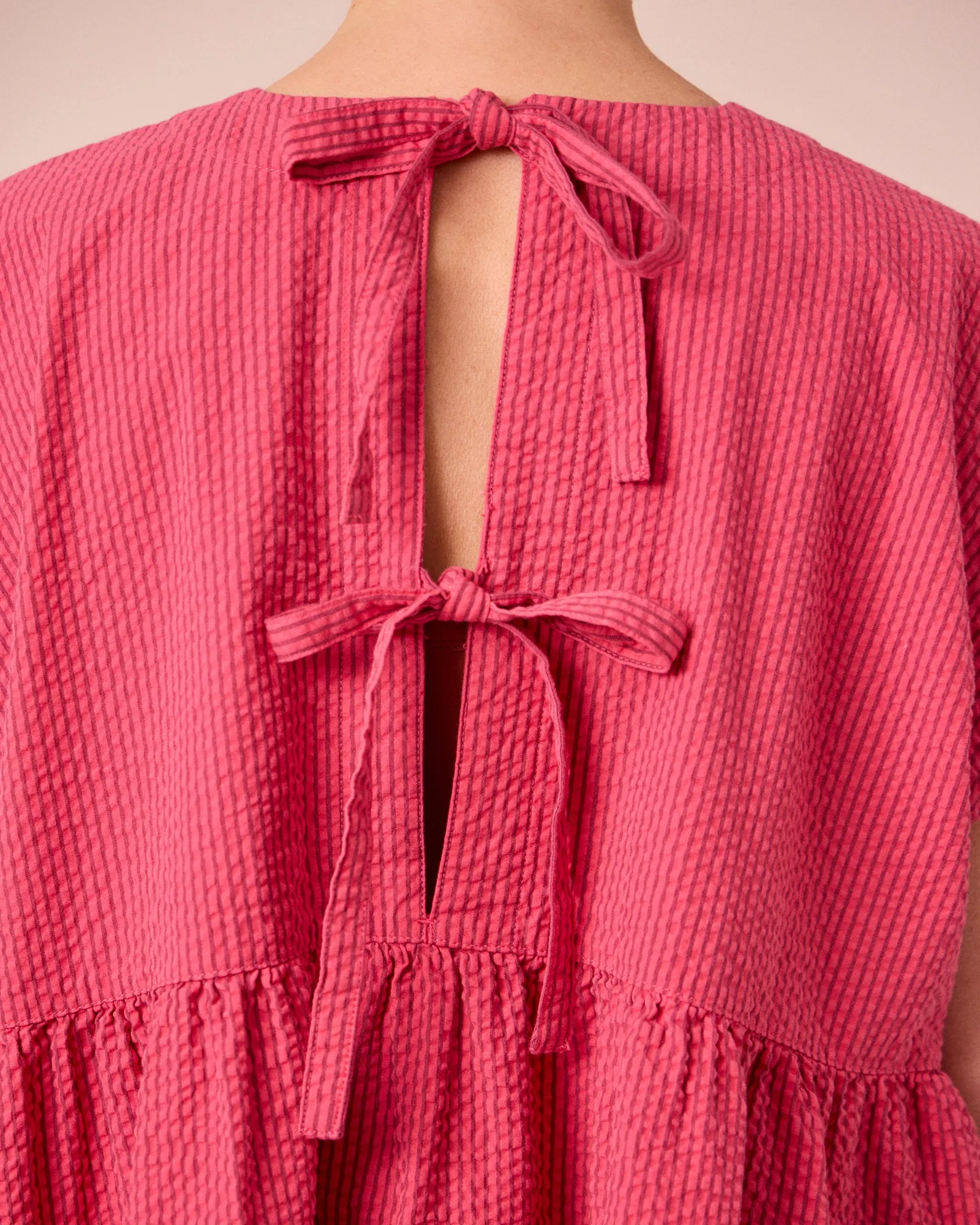 Nola Raspberry Stripe Seersucker Top sold by Beyond Nine product image thumbnail 5