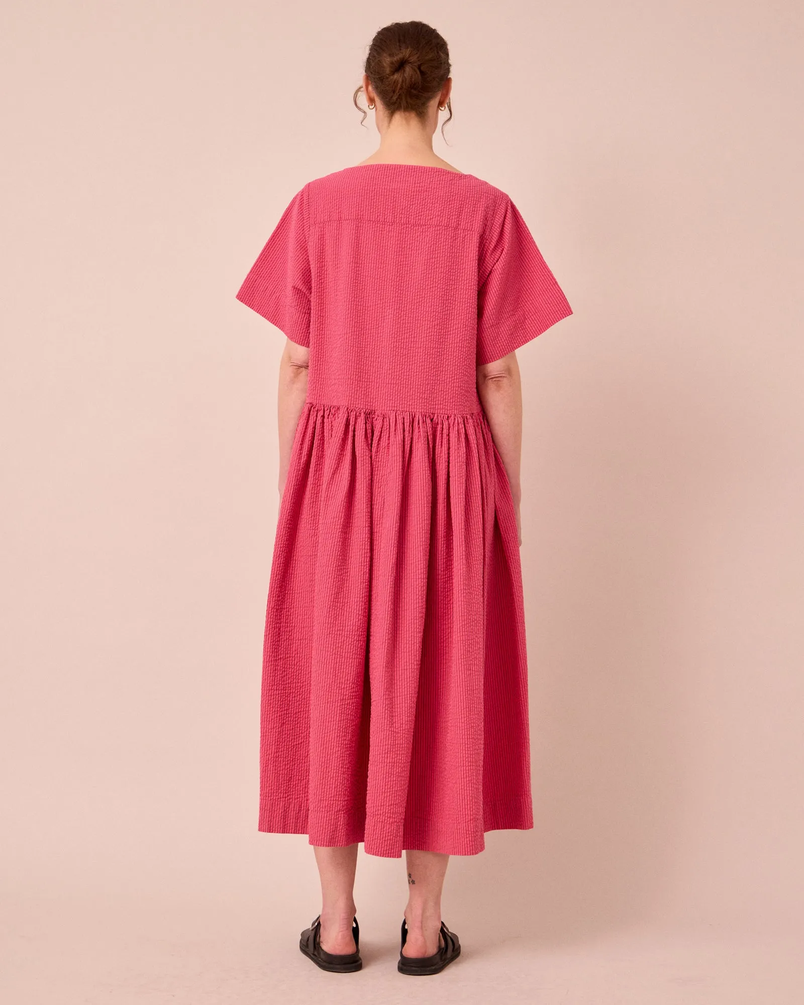 Harper Raspberry Stripe Seersucker Dress sold by Beyond Nine product image thumbnail 4