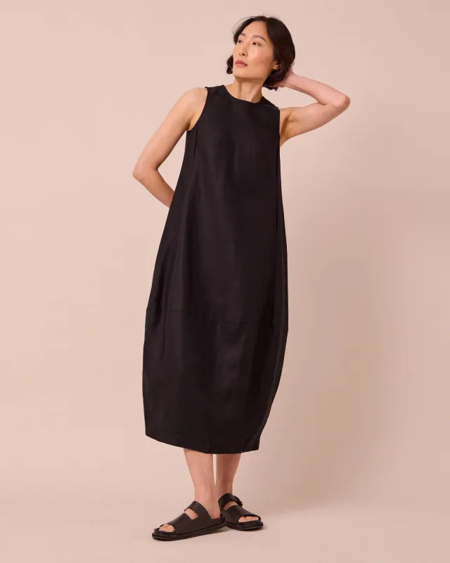 Etta Black Linen Dress made by Beyond Nine