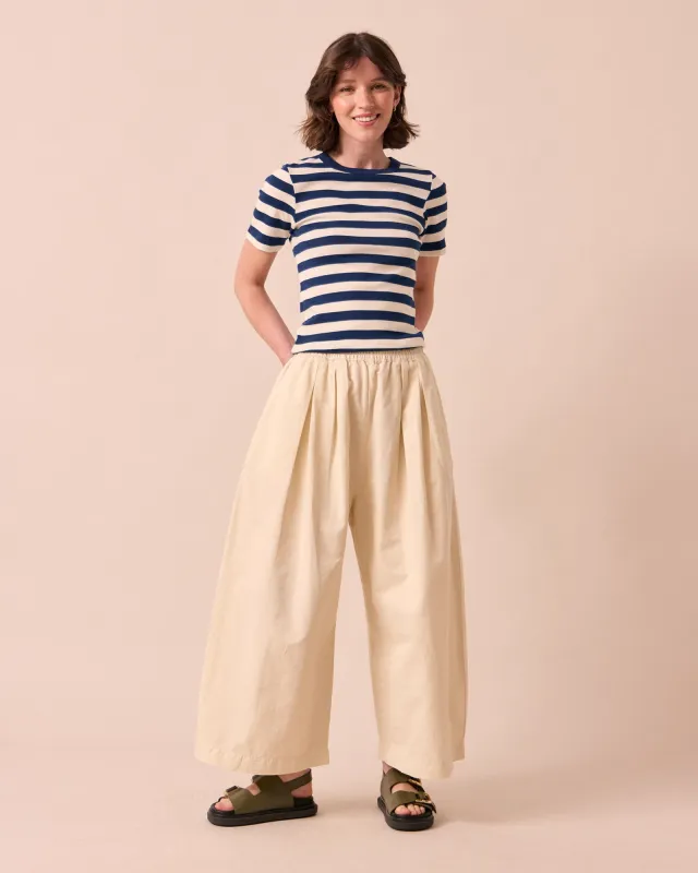 Layne Bone Cotton Linen Slub Trousers made by Beyond Nine