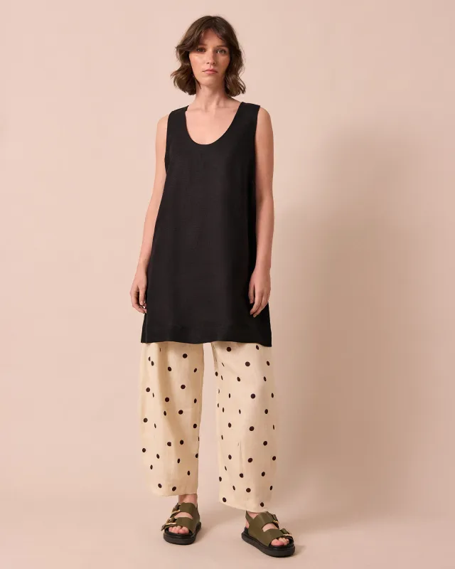 Reeta Black Linen Dress made by Beyond Nine