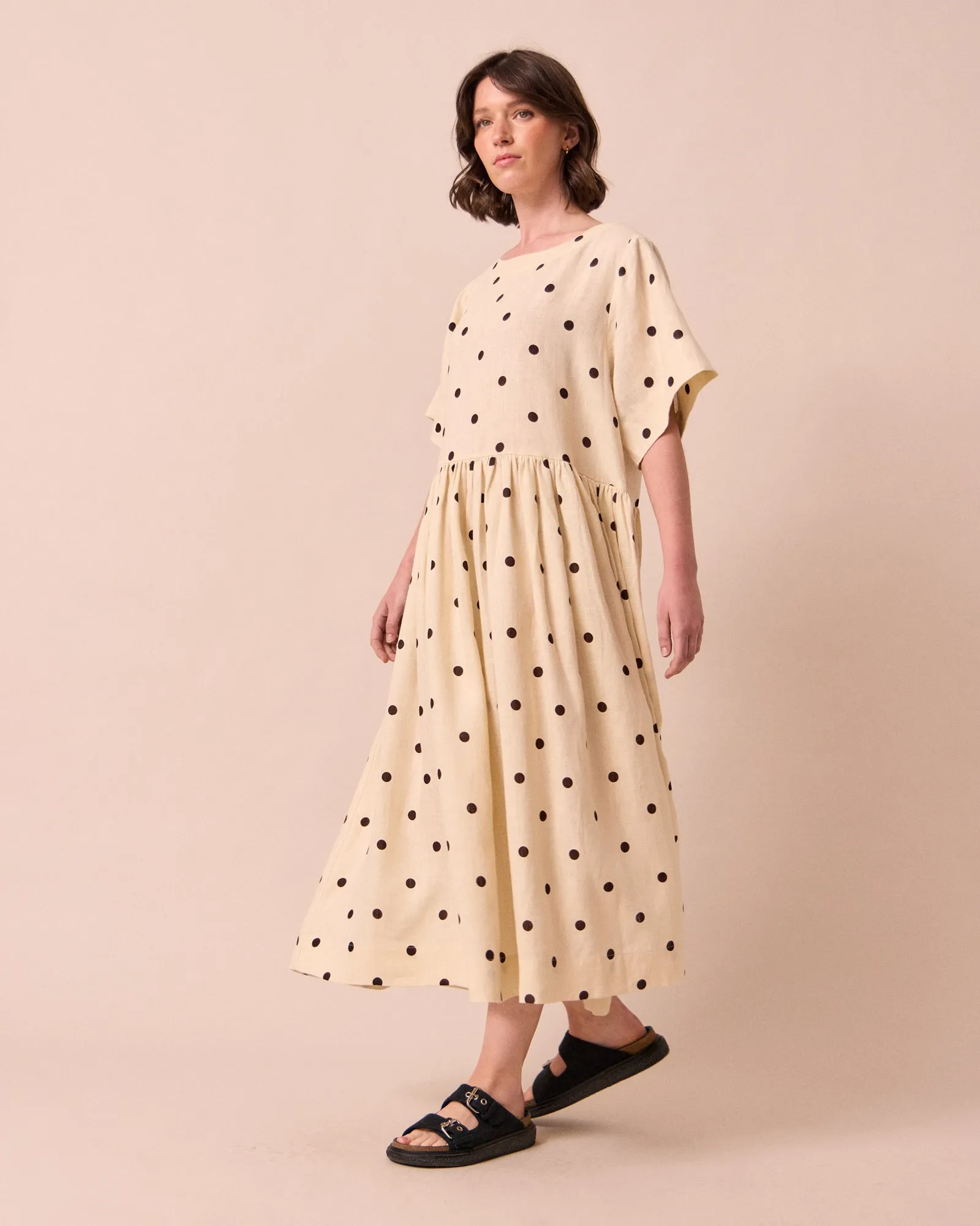 Harper Bone Spot Print Linen Dress sold by Beyond Nine product image thumbnail 2