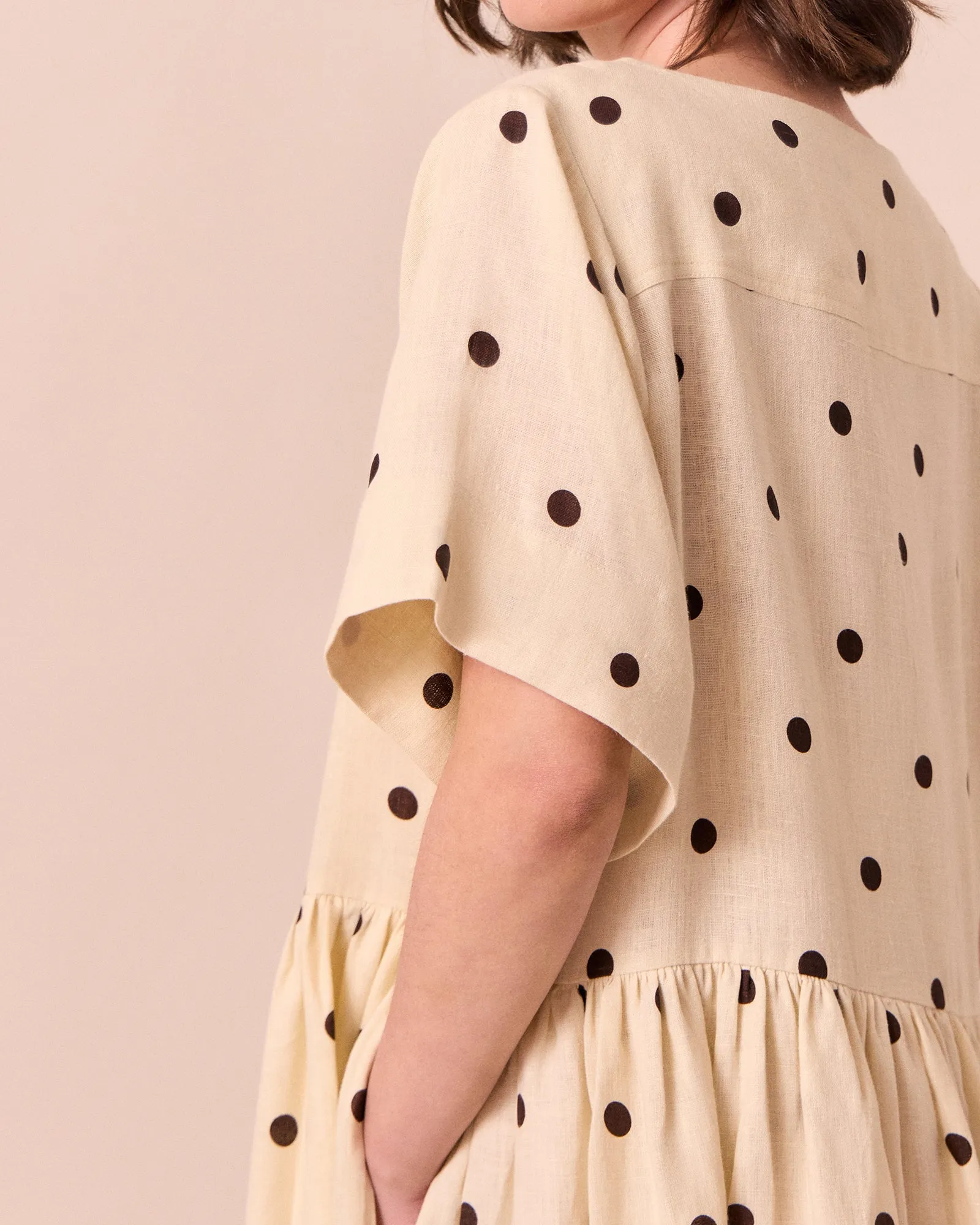 Harper Bone Spot Print Linen Dress sold by Beyond Nine product image thumbnail 5