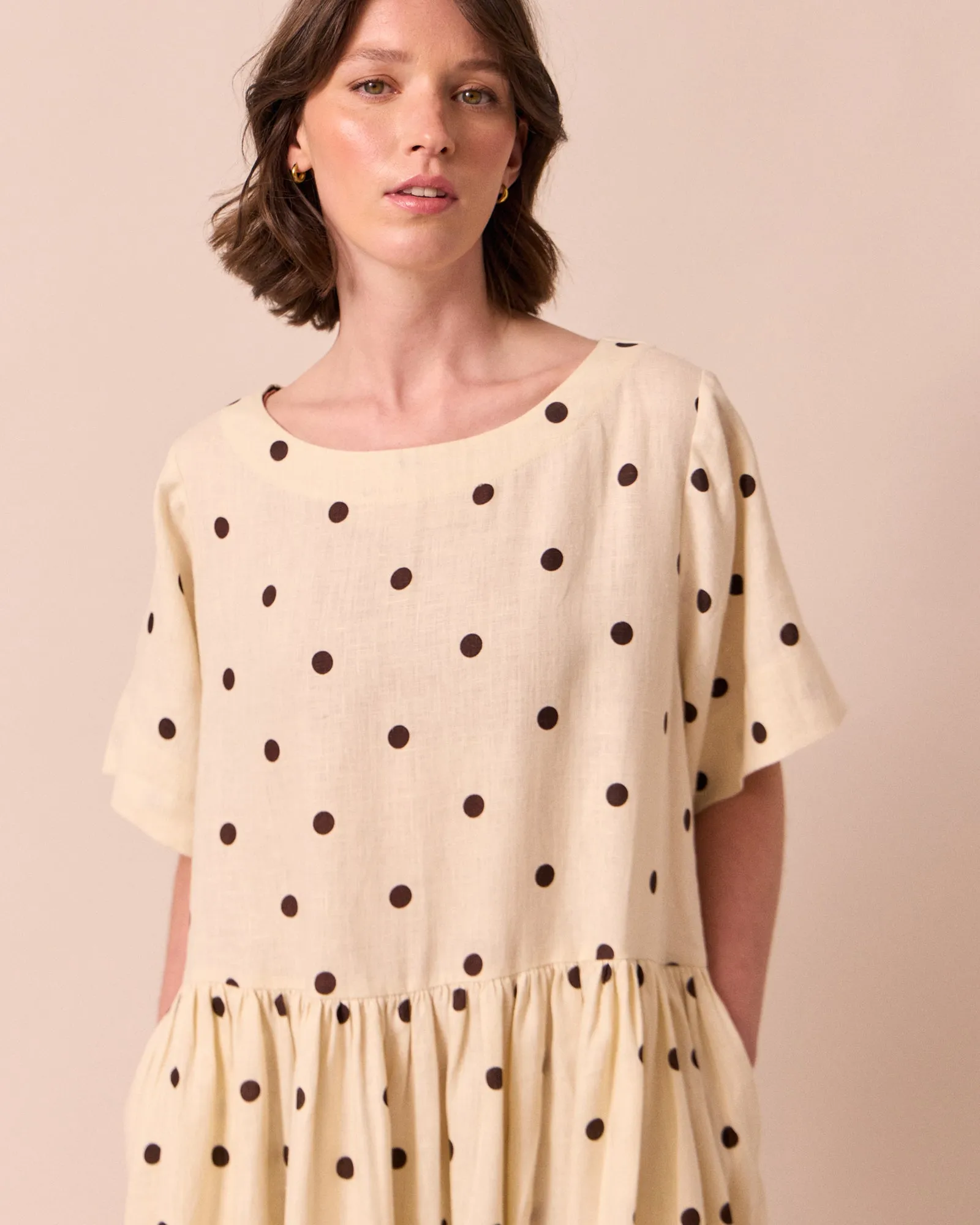 Harper Bone Spot Print Linen Dress sold by Beyond Nine product image thumbnail 3