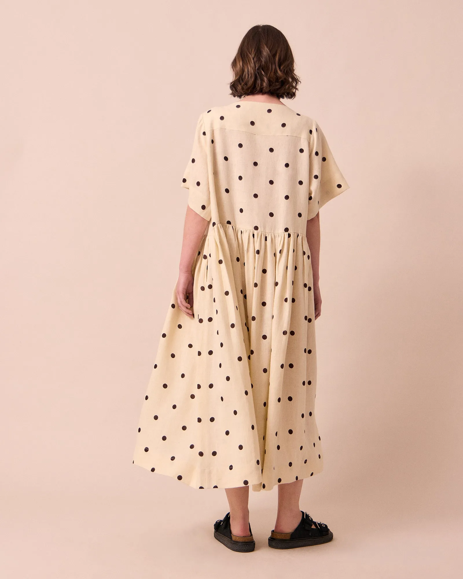 Harper Bone Spot Print Linen Dress sold by Beyond Nine product image thumbnail 4