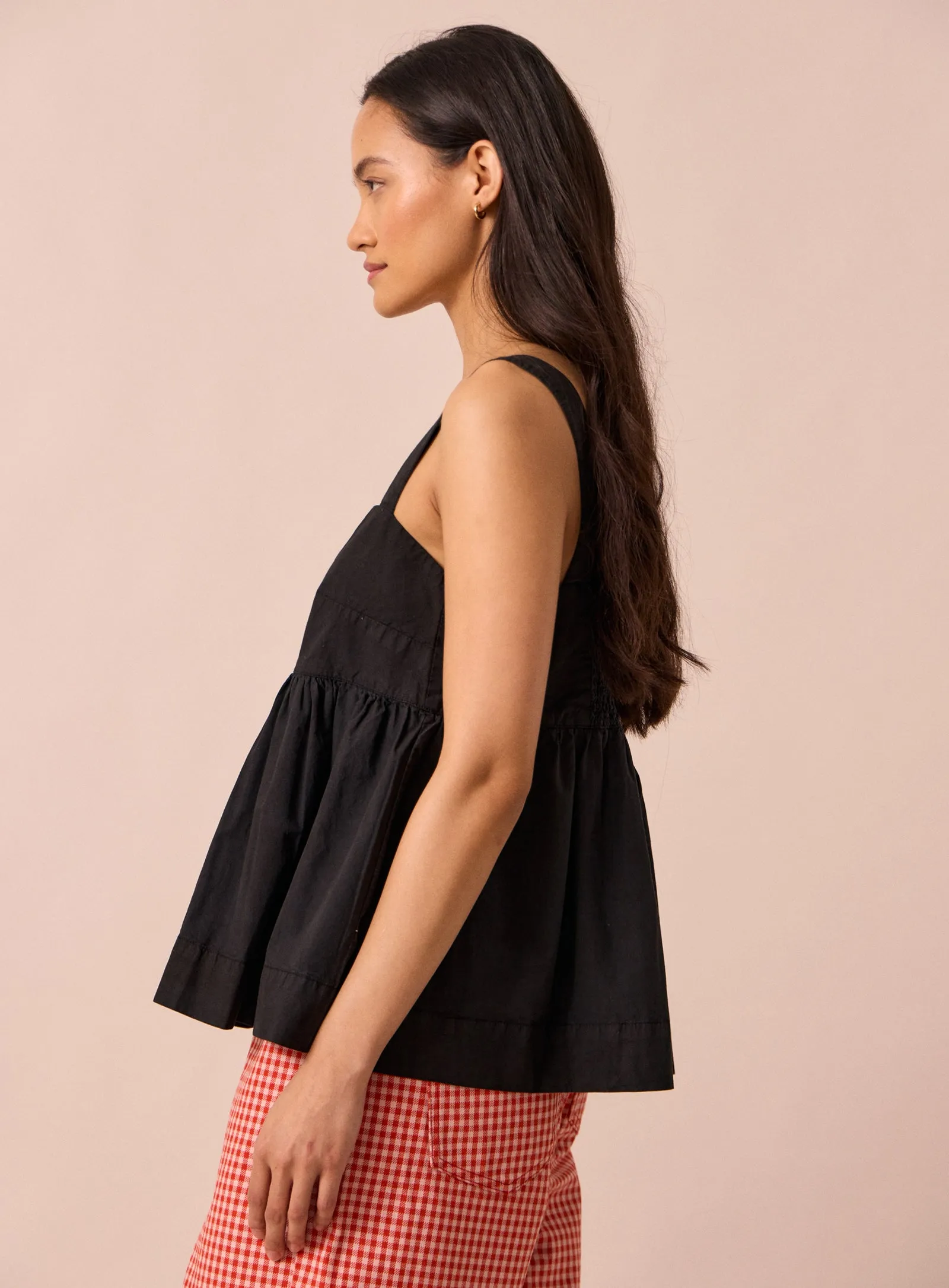 Zuri Black Cotton Poplin Top sold by Beyond Nine product image thumbnail 3