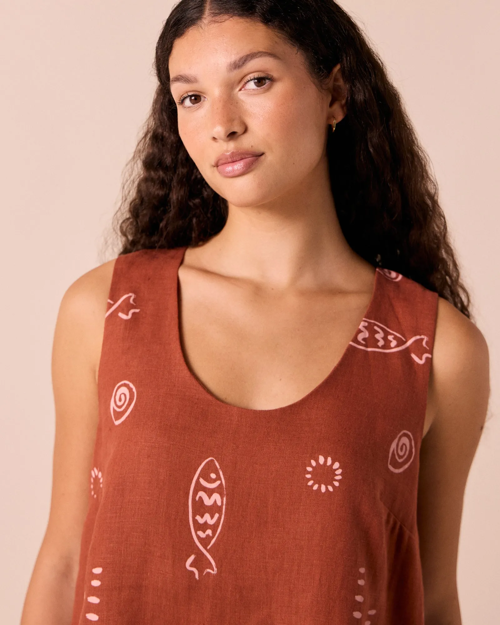 Reeta Beachcomber Print Linen Dress sold by Beyond Nine product image thumbnail 5