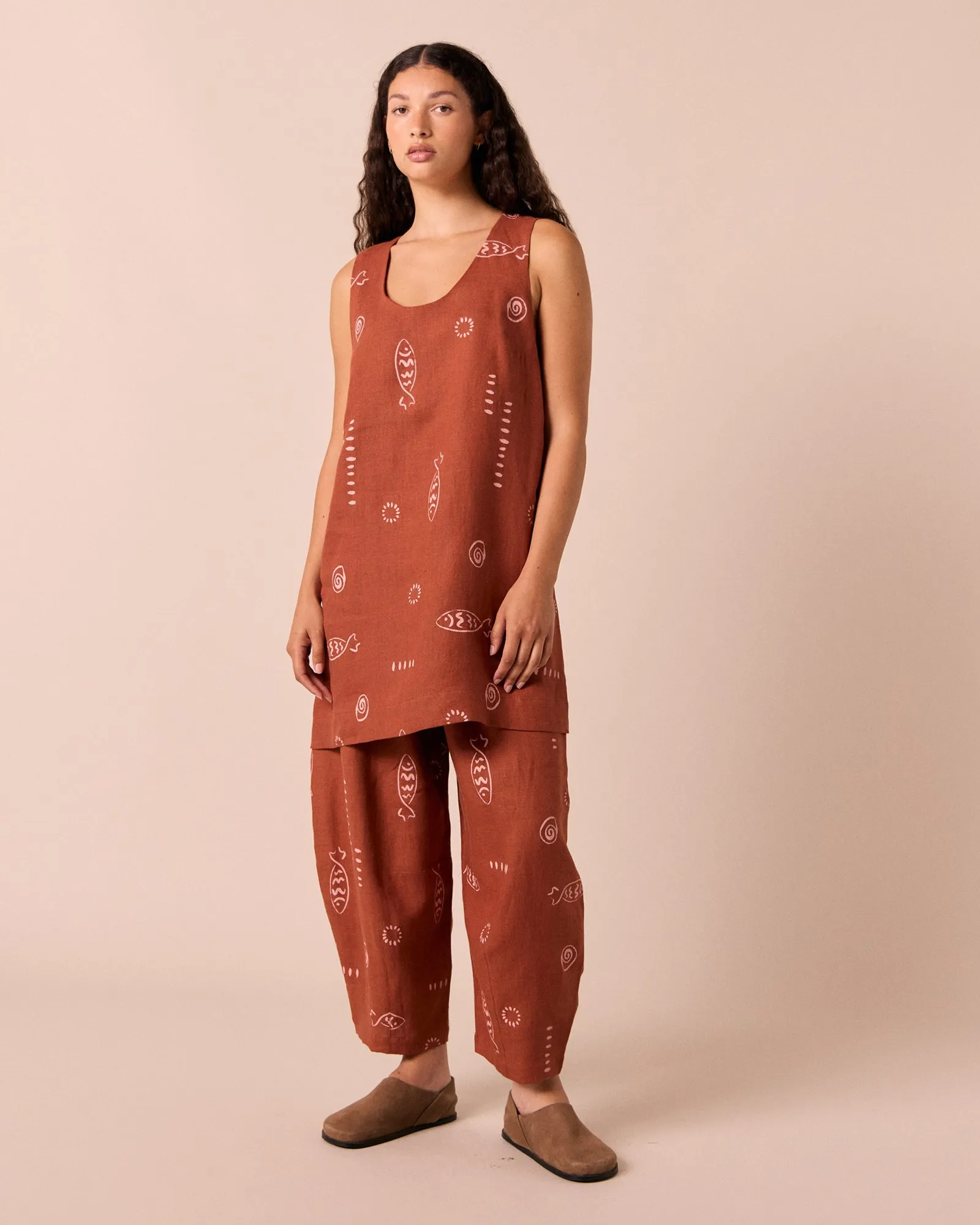 Reeta Beachcomber Print Linen Dress sold by Beyond Nine product image thumbnail 3