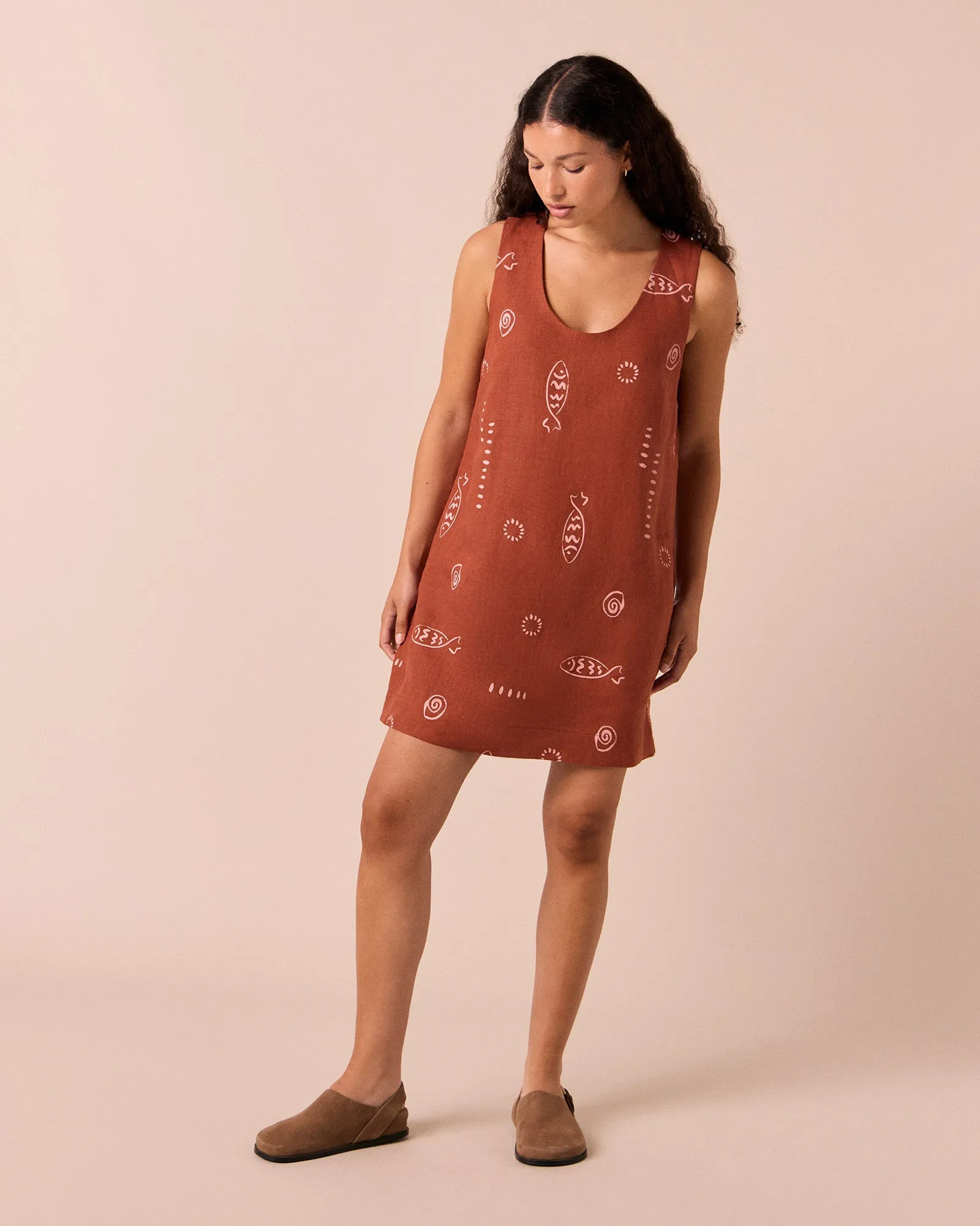 Reeta Beachcomber Print Linen Dress sold by Beyond Nine product image thumbnail 2