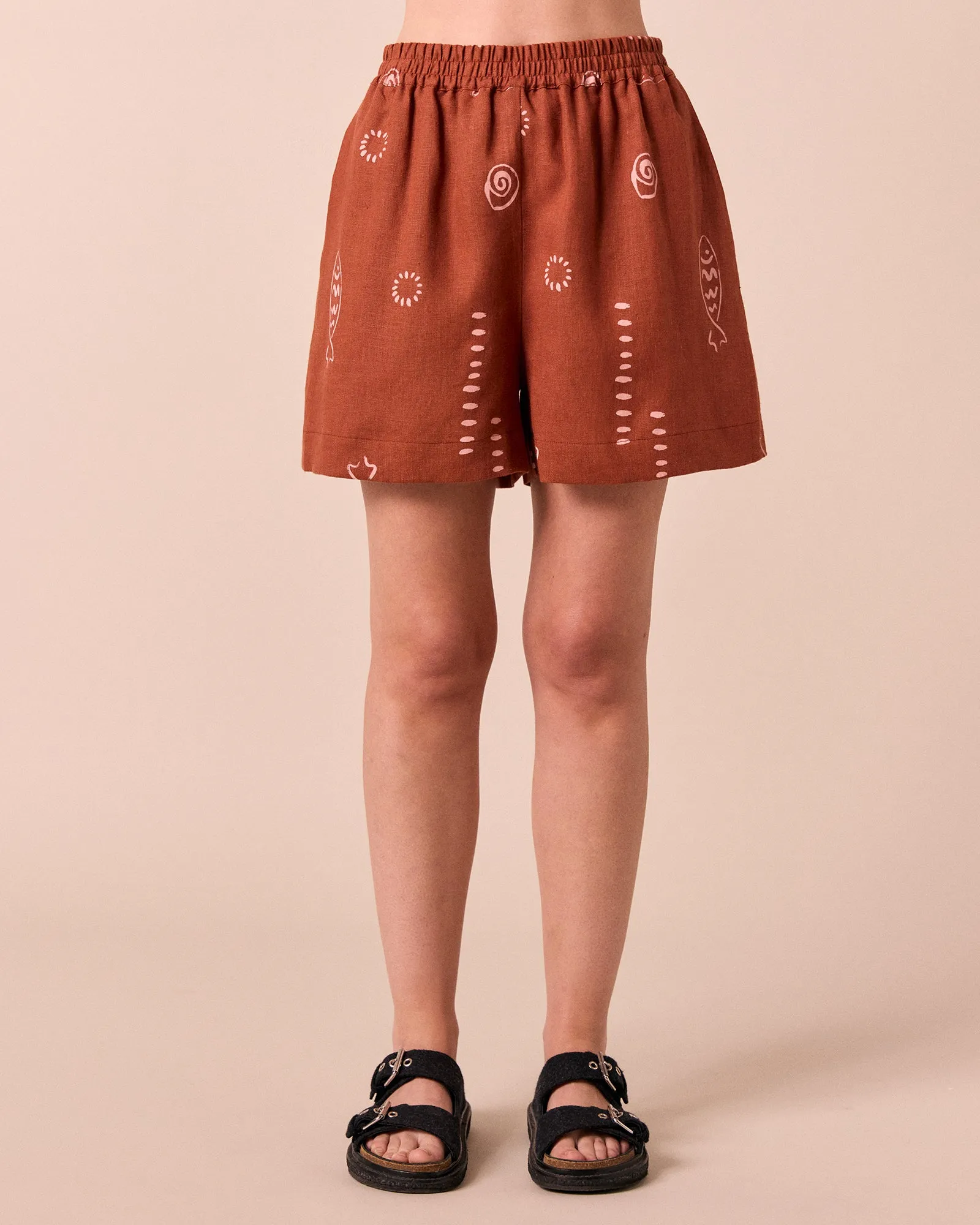 Arielle Beachcomber Print Linen Shorts sold by Beyond Nine product image thumbnail 3