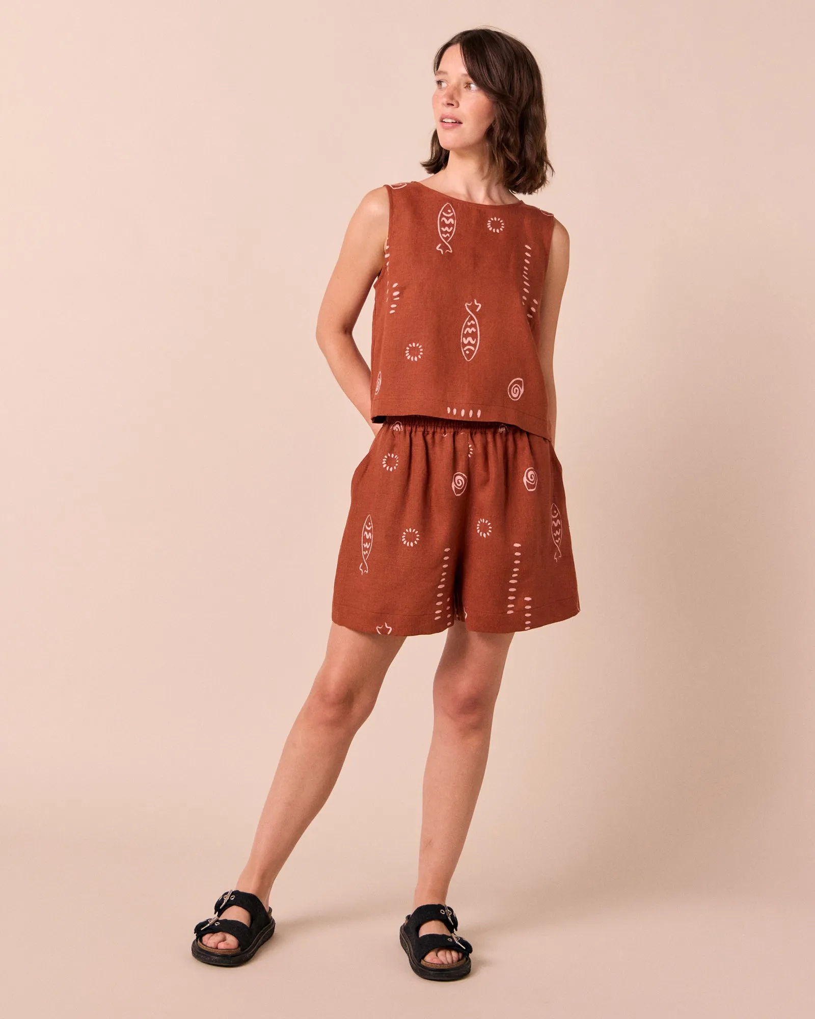 Esme Beachcomber Print Linen Top sold by Beyond Nine product image thumbnail 2