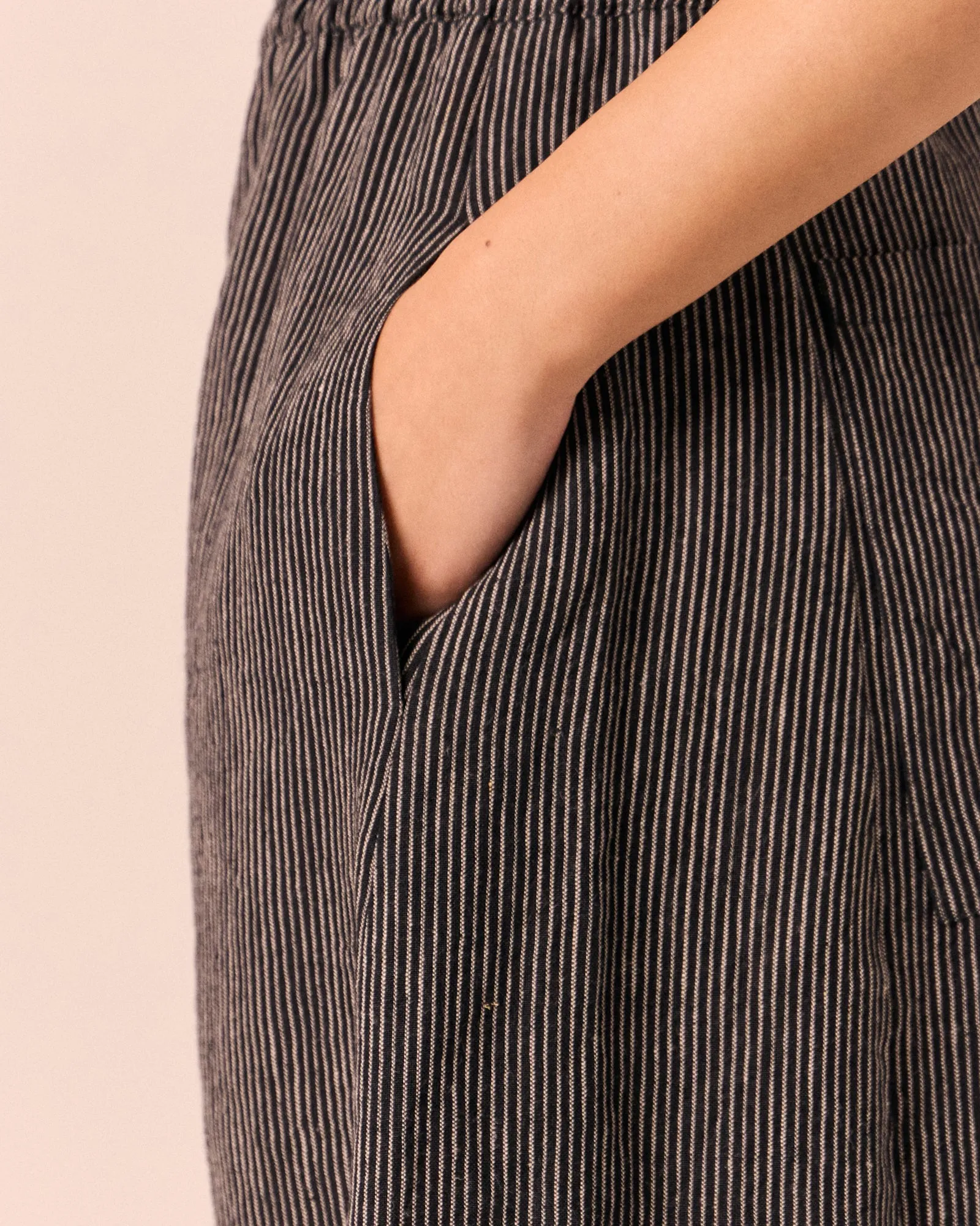 Logan Black & Ecru Pencil Stripe Linen Trousers sold by Beyond Nine product image thumbnail 5