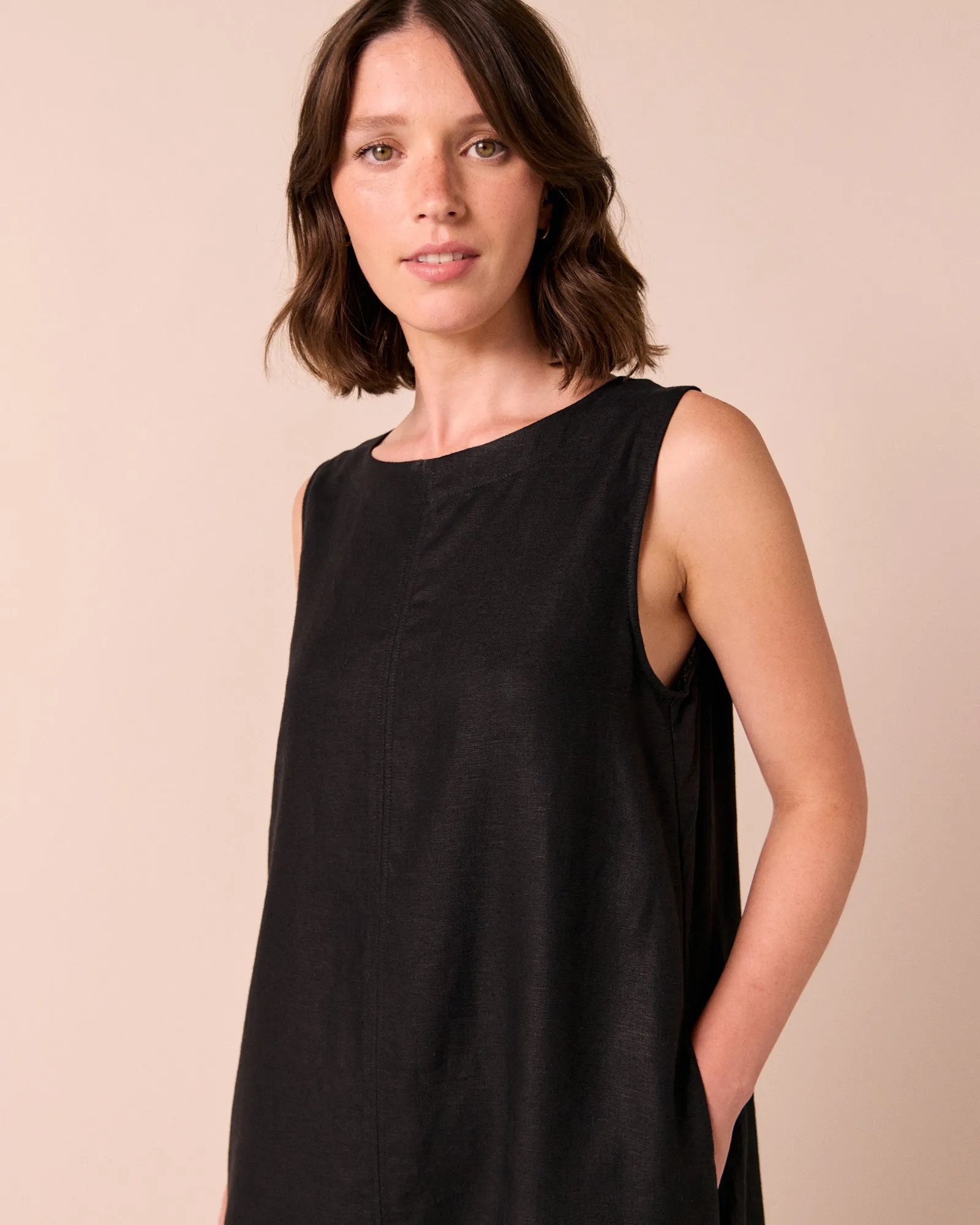 Mylia Black Linen Dress sold by Beyond Nine product image thumbnail 3