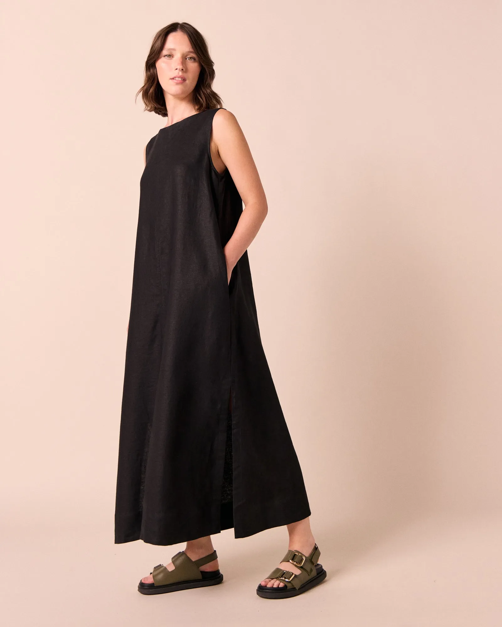 Mylia Black Linen Dress sold by Beyond Nine product image thumbnail 2