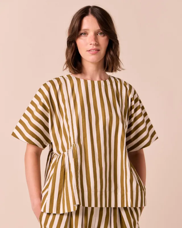 Marlow Dune Stripe Cotton Top made by Beyond Nine