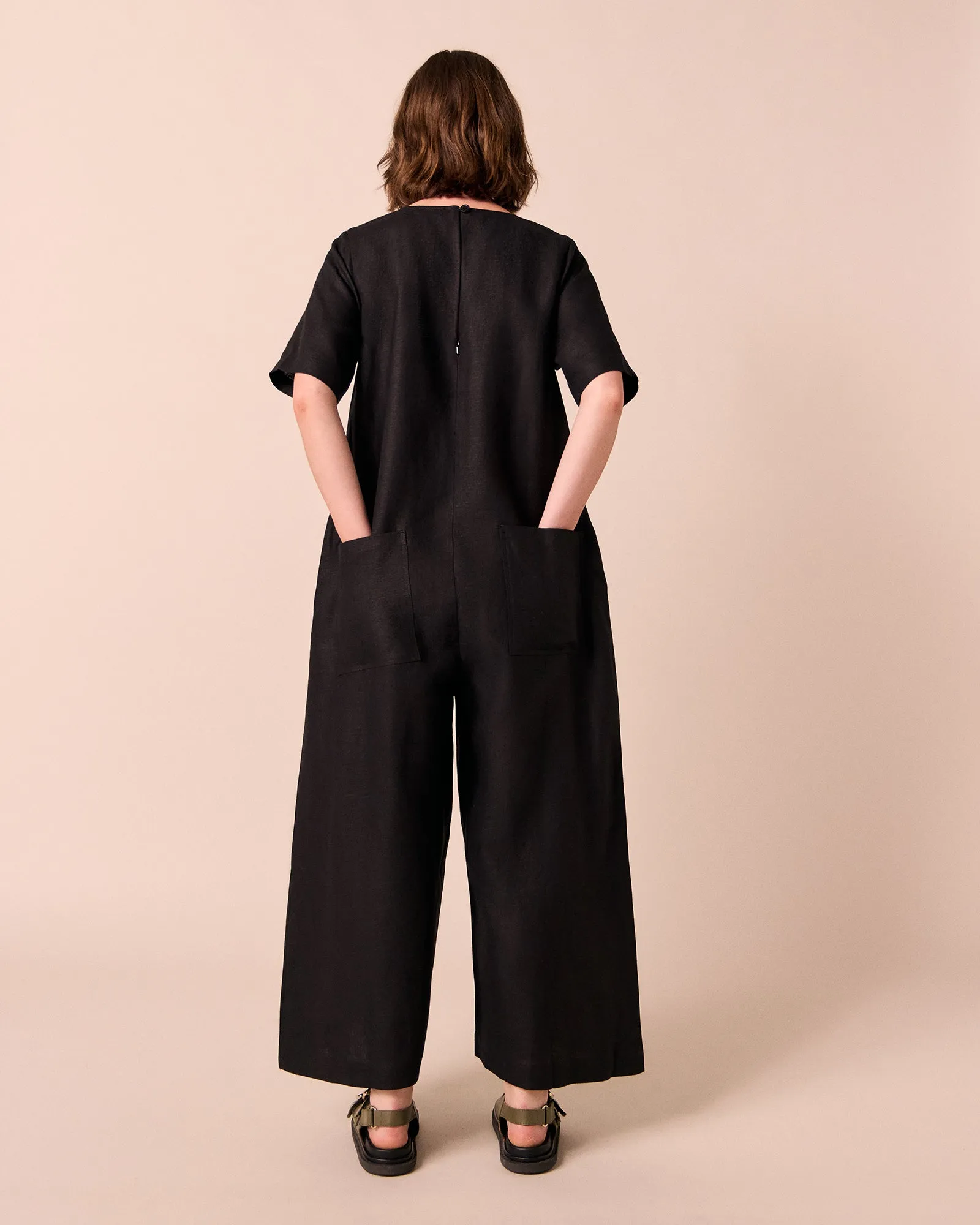 Molly Black Linen Jumpsuit sold by Beyond Nine product image thumbnail 3