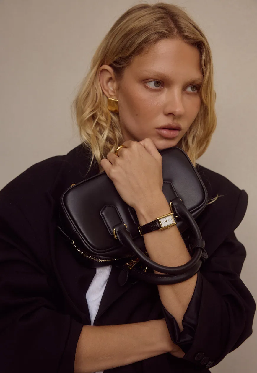 Classic | Black Python Leather Watch Band | Gold sold by Cendre product image thumbnail 3