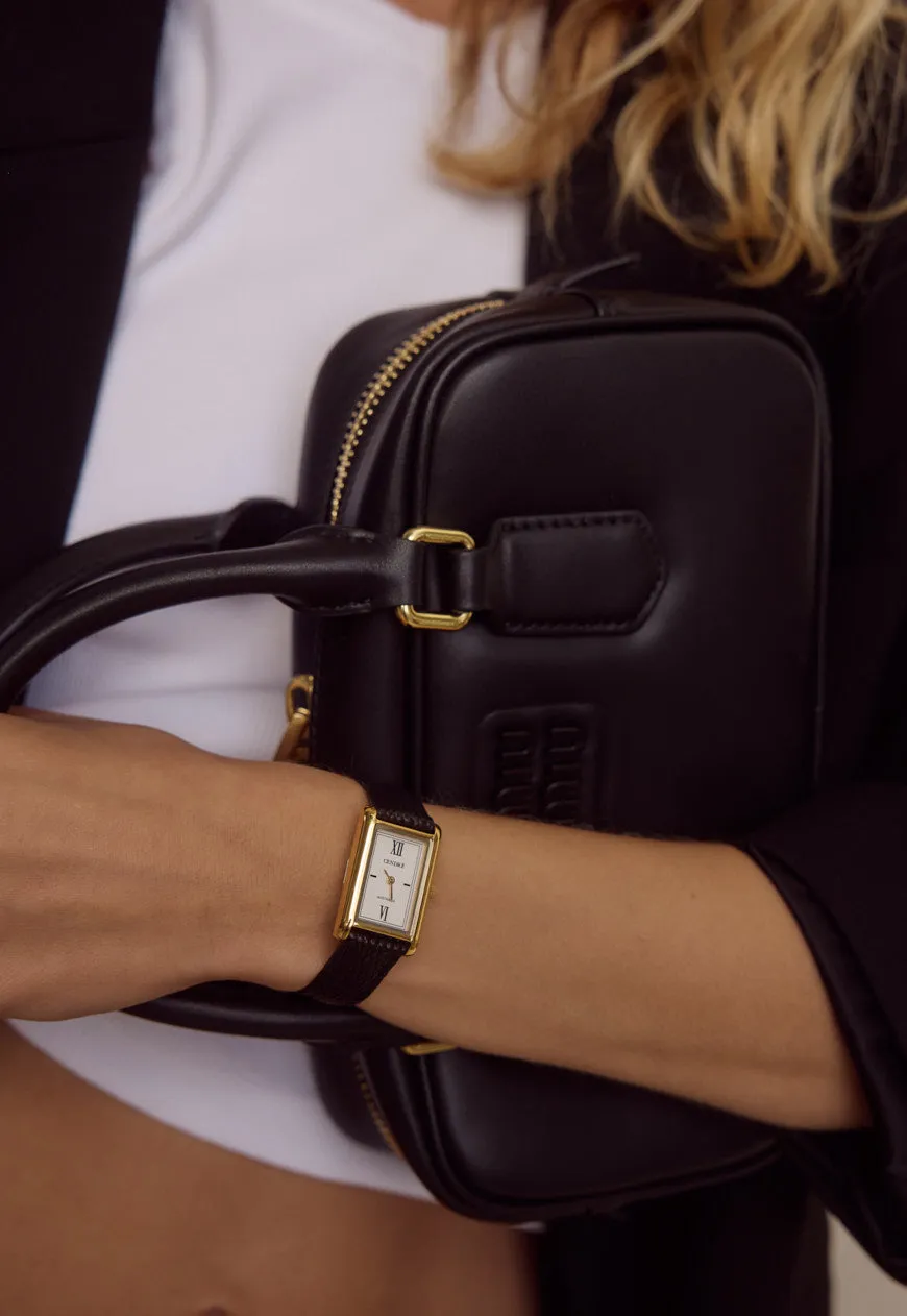 Classic | Black Python Leather Watch Band | Gold sold by Cendre product image thumbnail 2