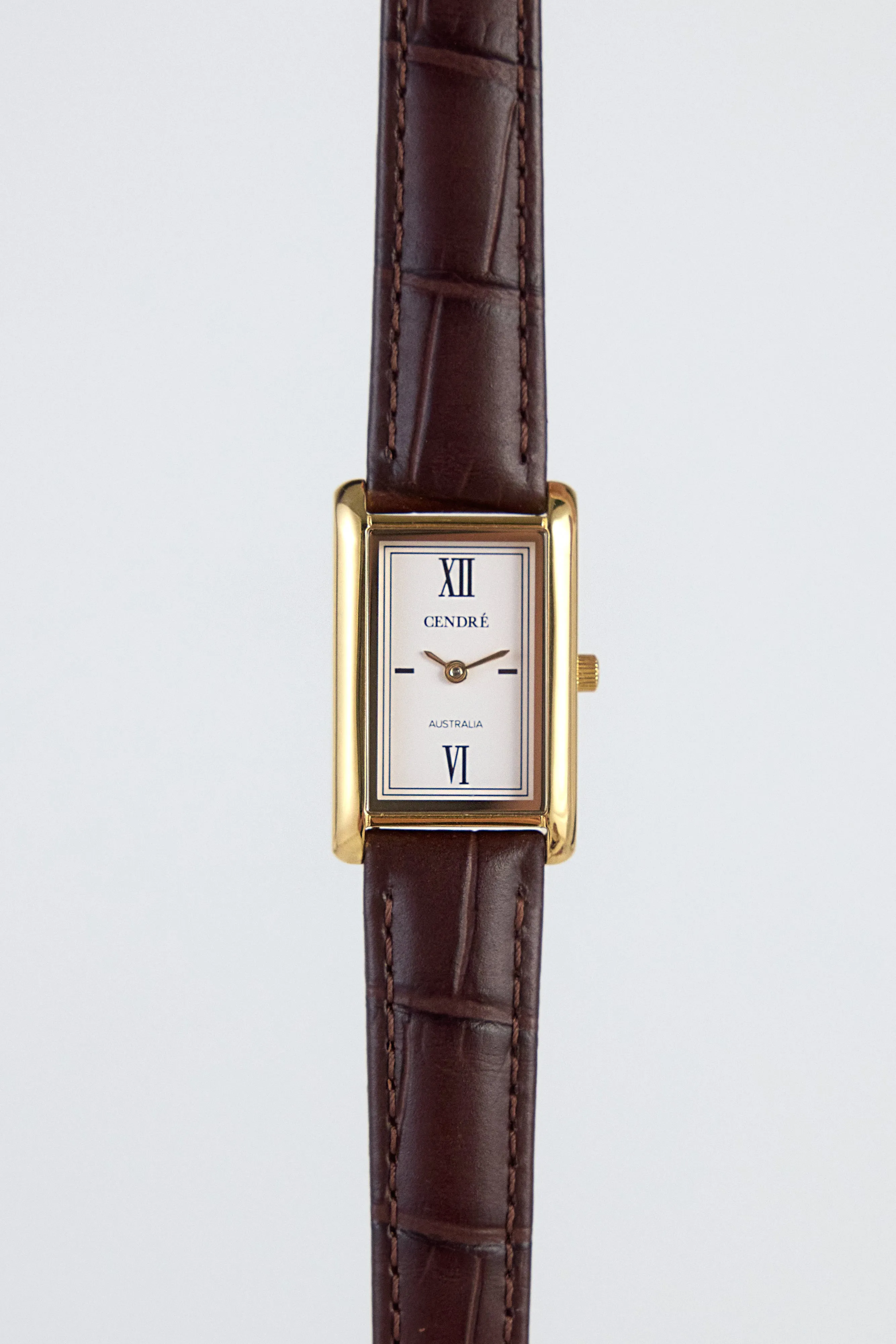 Classic | Espresso Croc Leather Watch Band | Gold sold by Cendre product image thumbnail 3