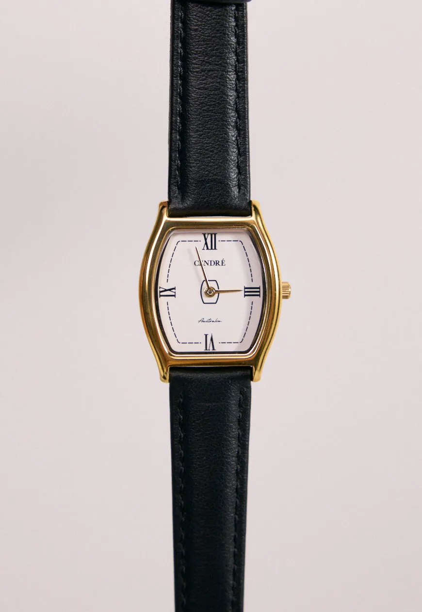 Classic | Black Smooth Leather Watch Band | Gold sold by Cendre product image thumbnail 2