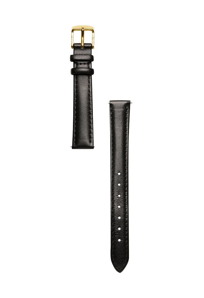 Classic | Black Smooth Leather Watch Band | Gold sold by Cendre