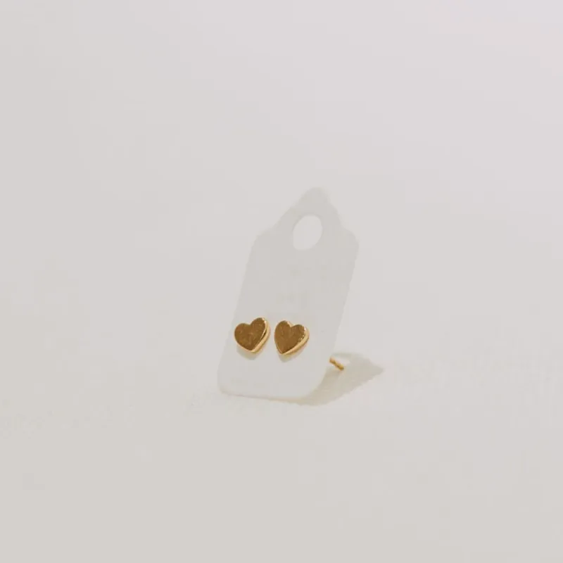 10K Mini Heart Studs sold by Small Mercies