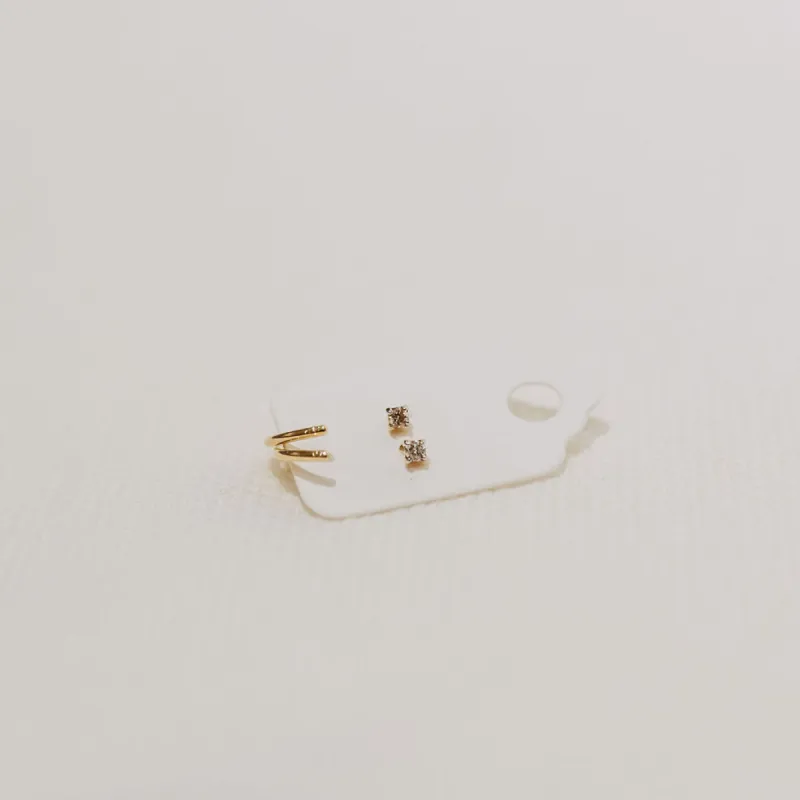 10K Diamond Half Hoops sold by Small Mercies