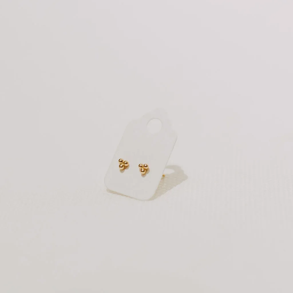 14K Trio Studs sold by Small Mercies