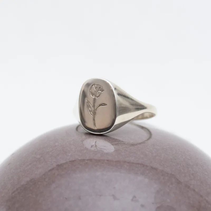 Tulip Signet Ring sold by Small Mercies