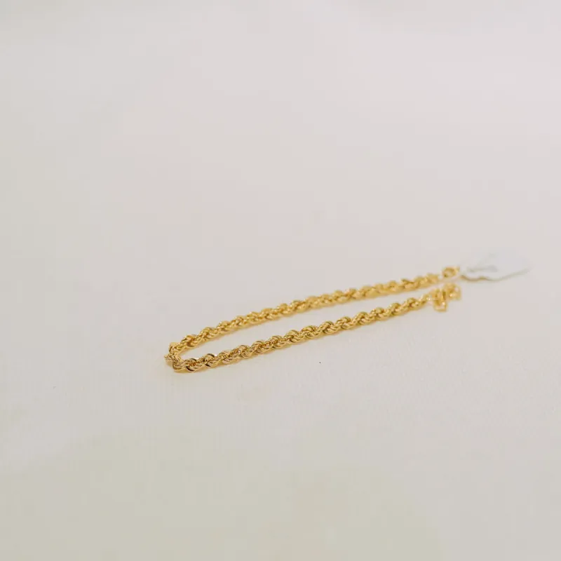10K Twisted Rope Thick Bracelet sold by Small Mercies