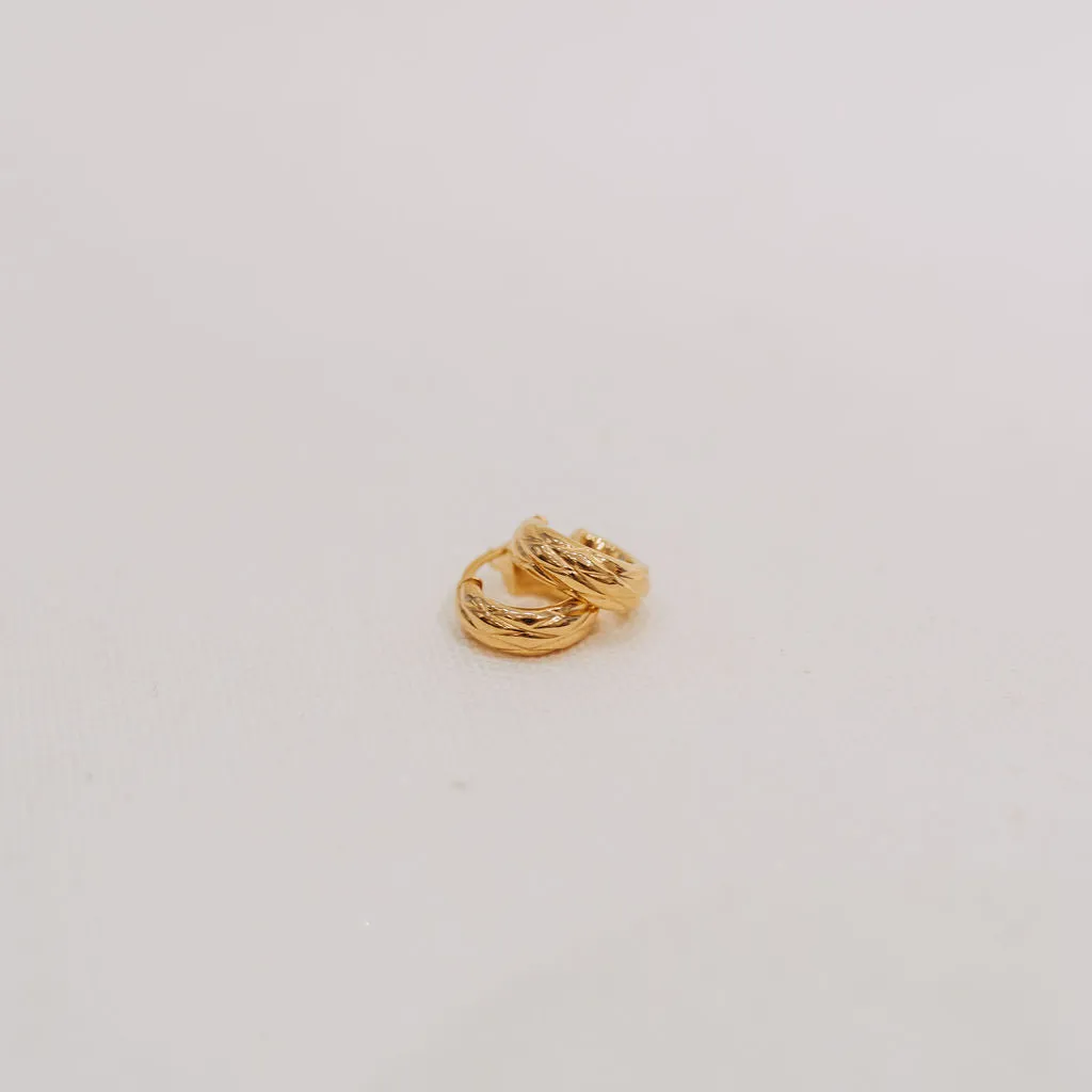 10K Small Puff Hoops sold by Small Mercies