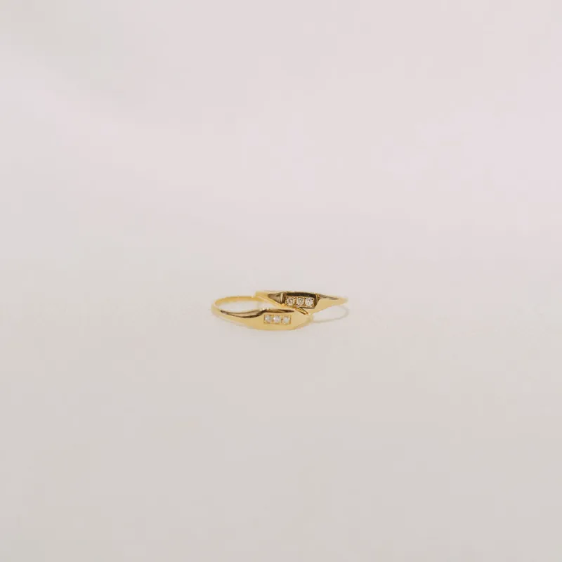 14K Petite Diamond Signet Ring sold by Small Mercies