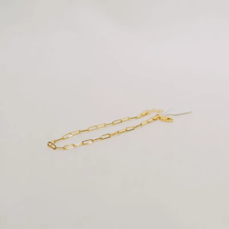 10K Large Paperclip Chain Bracelet sold by Small Mercies