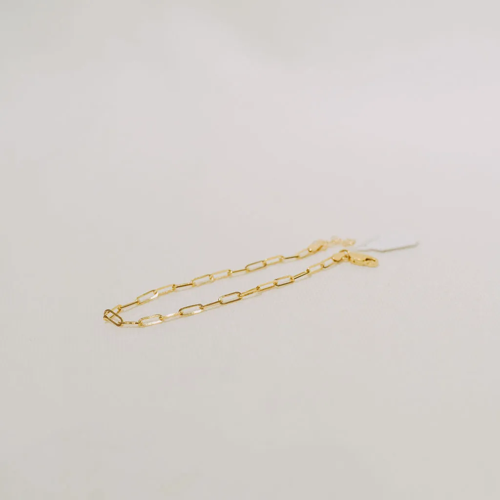 10K Large Paperclip Chain Bracelet sold by Small Mercies