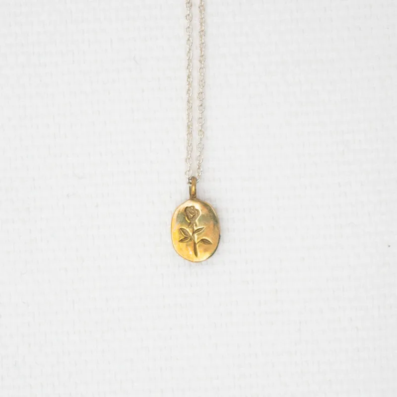 Mini Rose Engraved Necklace sold by Small Mercies