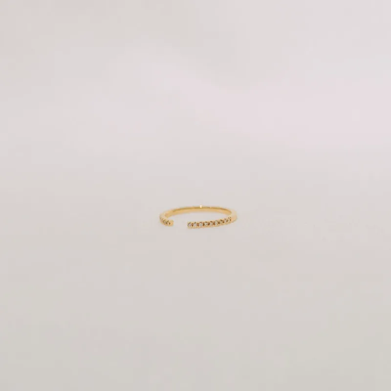 10K Slim Pave Ring sold by Small Mercies
